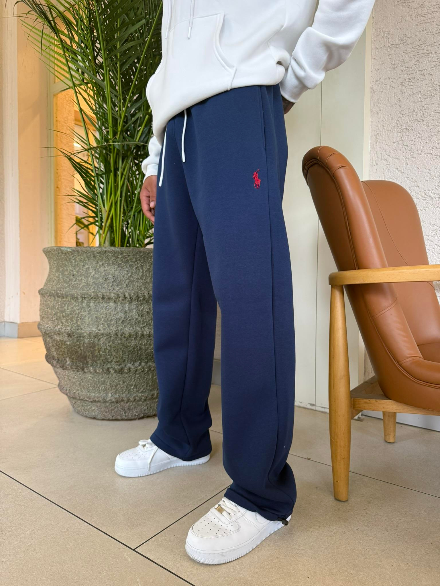 Basic Wide Baggy Eşofman - İndigo