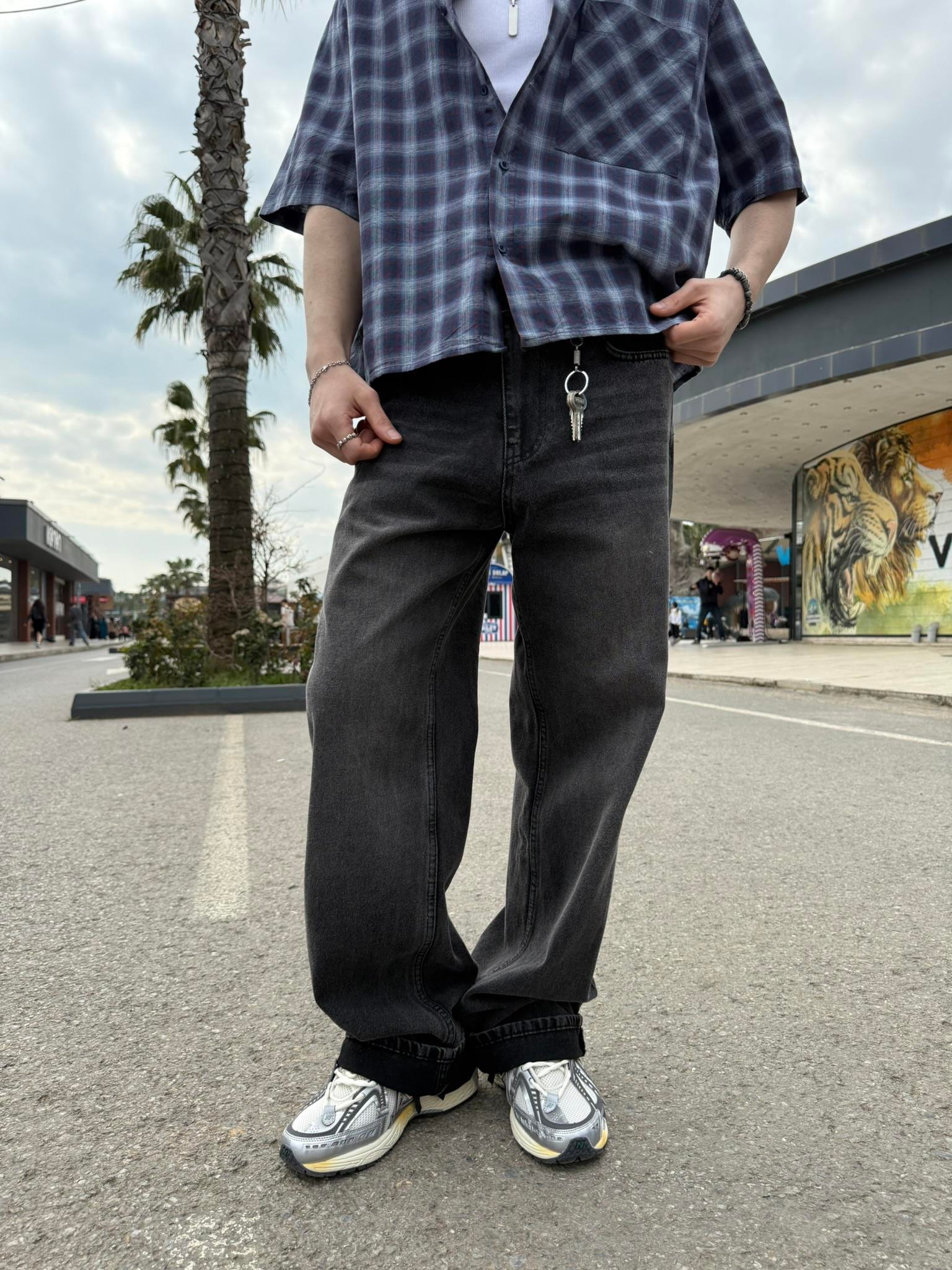 Basic Yıkamalı Regular Jean - Siyah