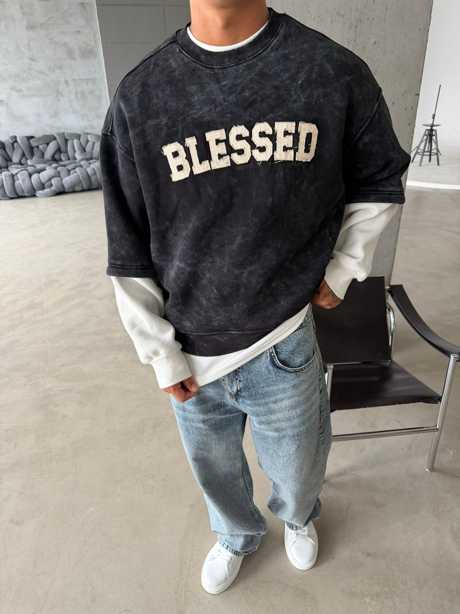 Blessed Acid Yıkama Premium Sweat