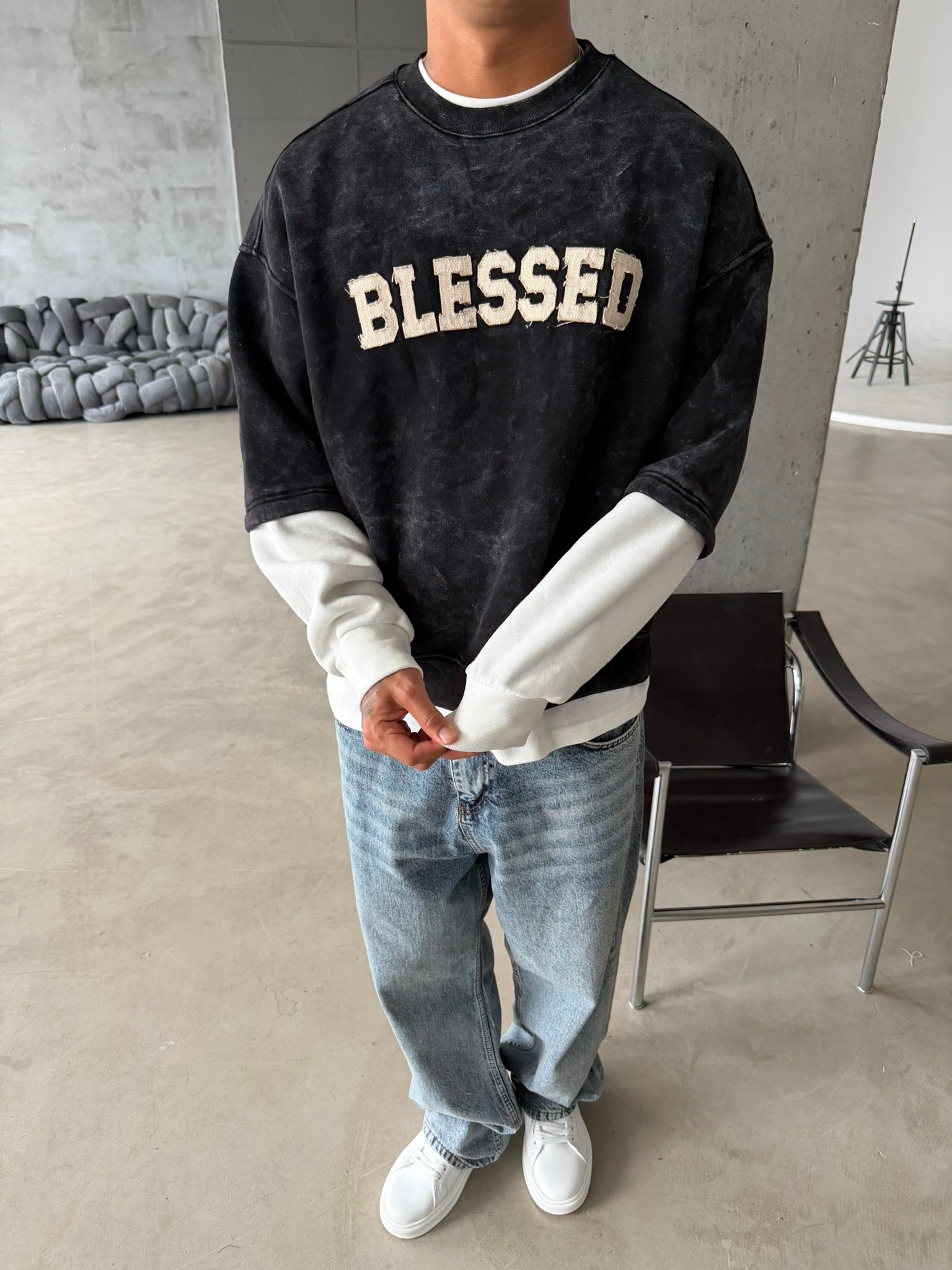Blessed Acid Yıkama Premium Sweat