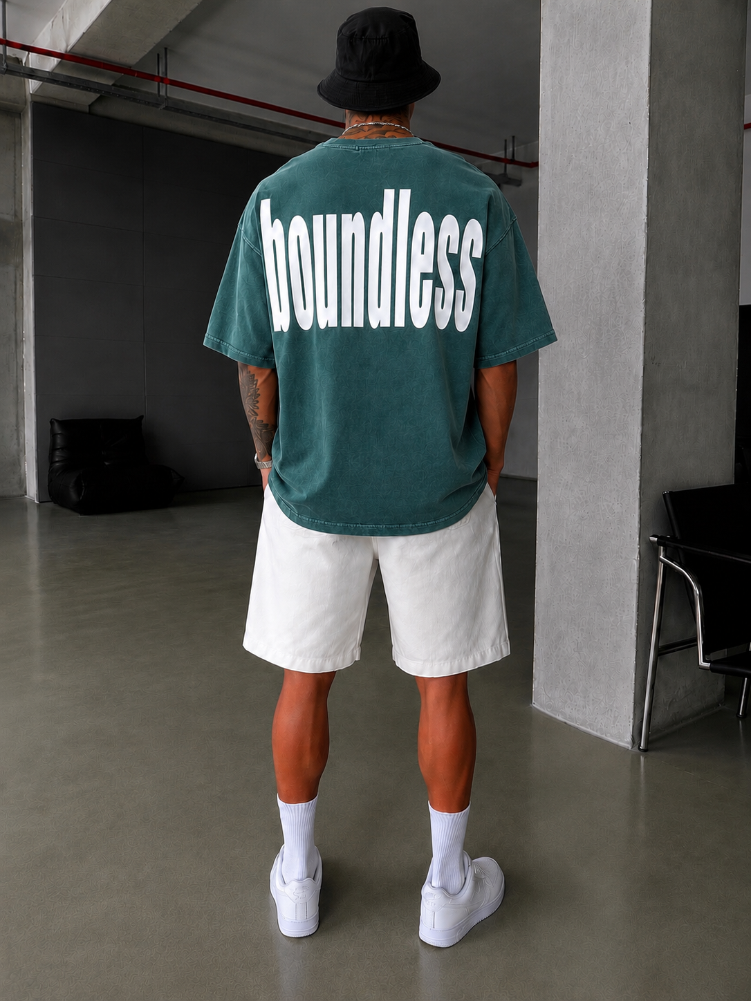 Boundless Oversize Yıkamalı T-Shirt-Yeşil