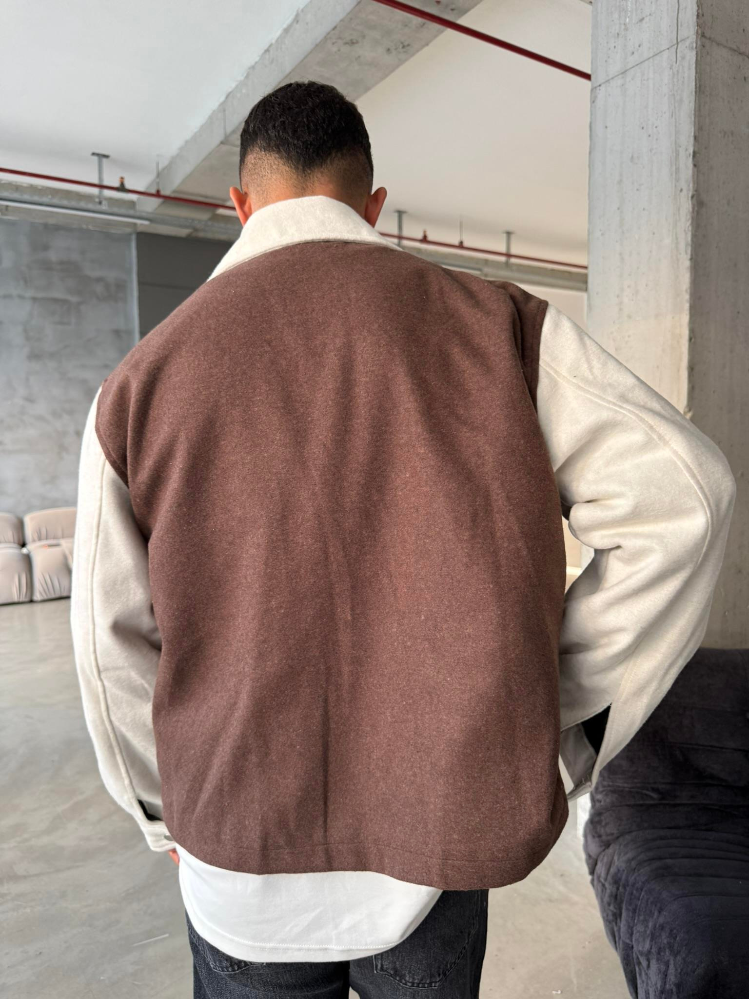 Box Fit Kolej Ceket - Kahve