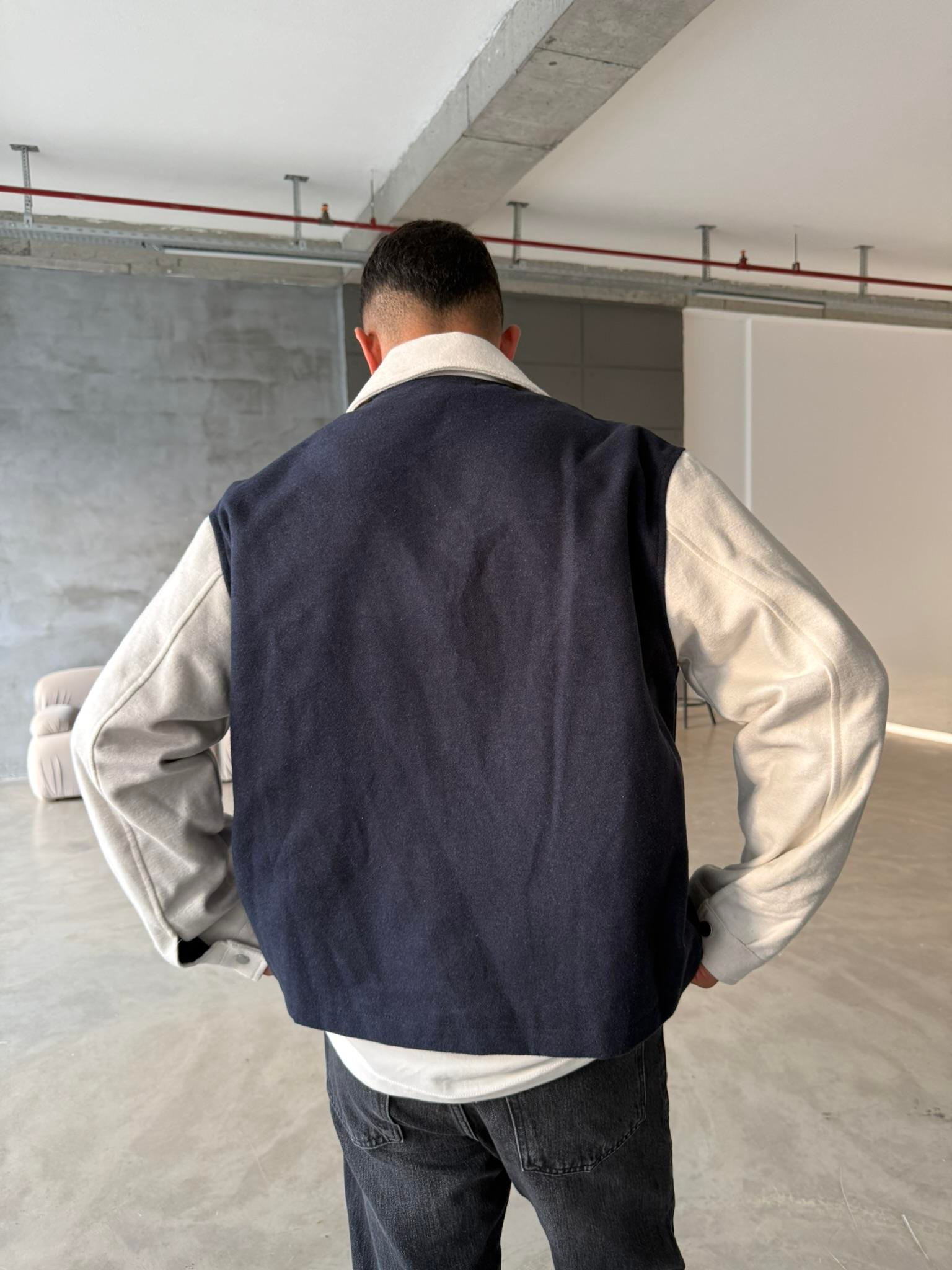 Box Fit Kolej Ceket - Lacivert