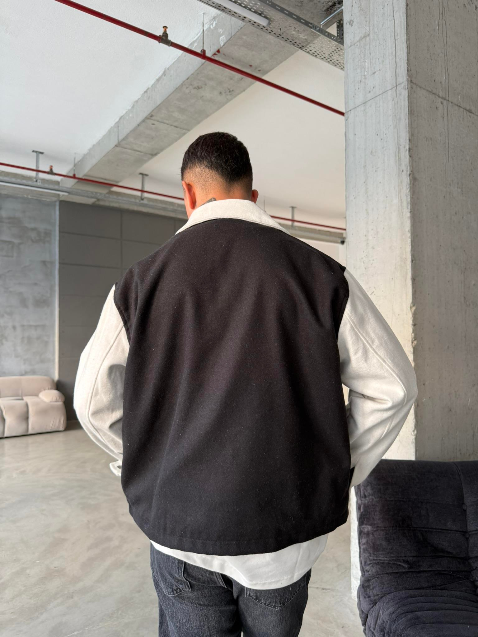 Box Fit Kolej Ceket - Siyah