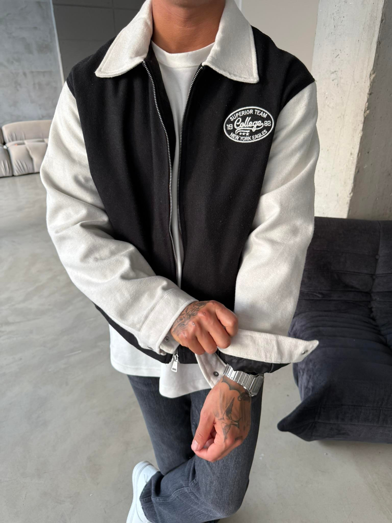 Box Fit Kolej Ceket - Siyah