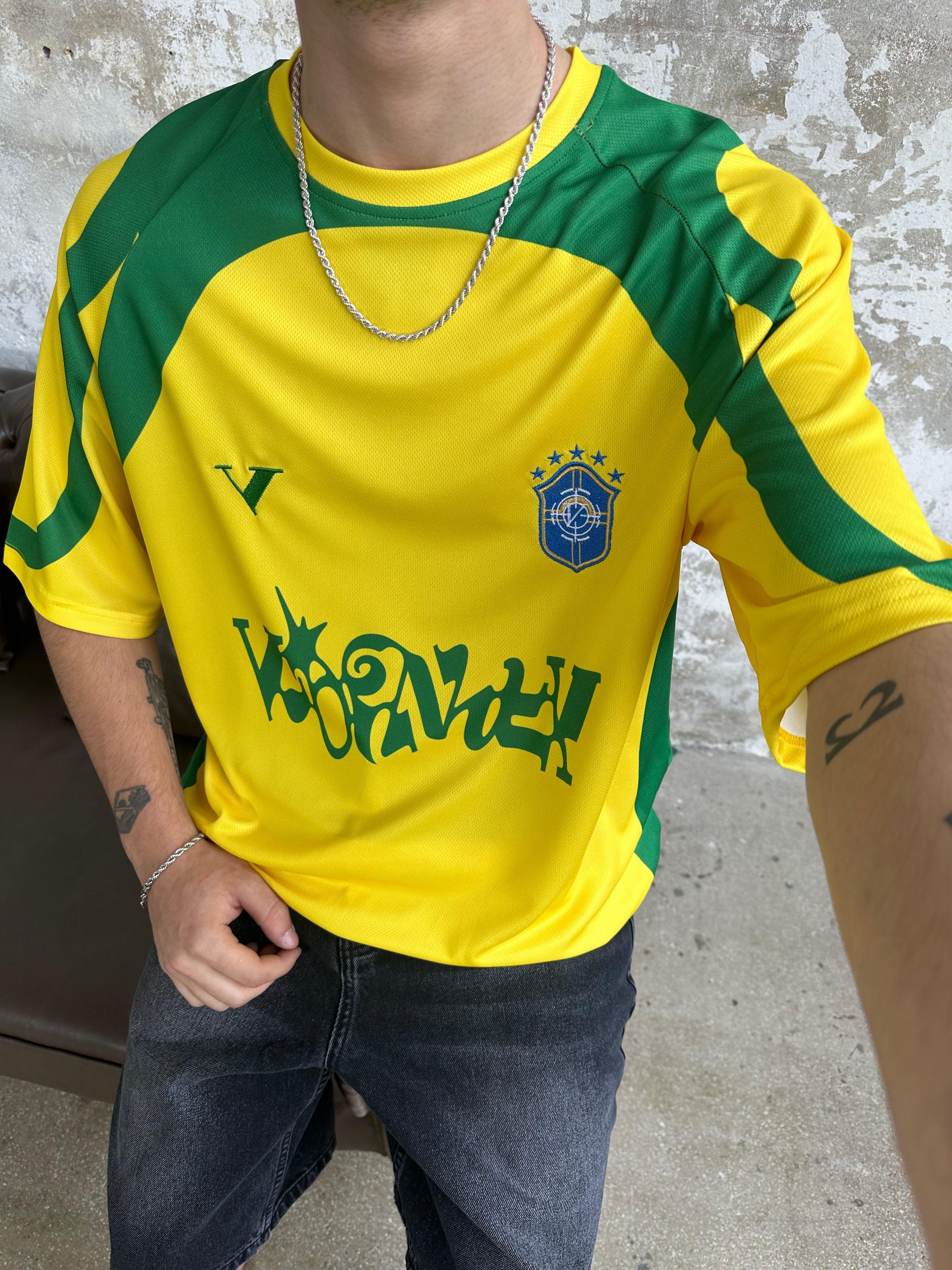 Brezilya Forma T-Shirt - Sarı-Yeşil