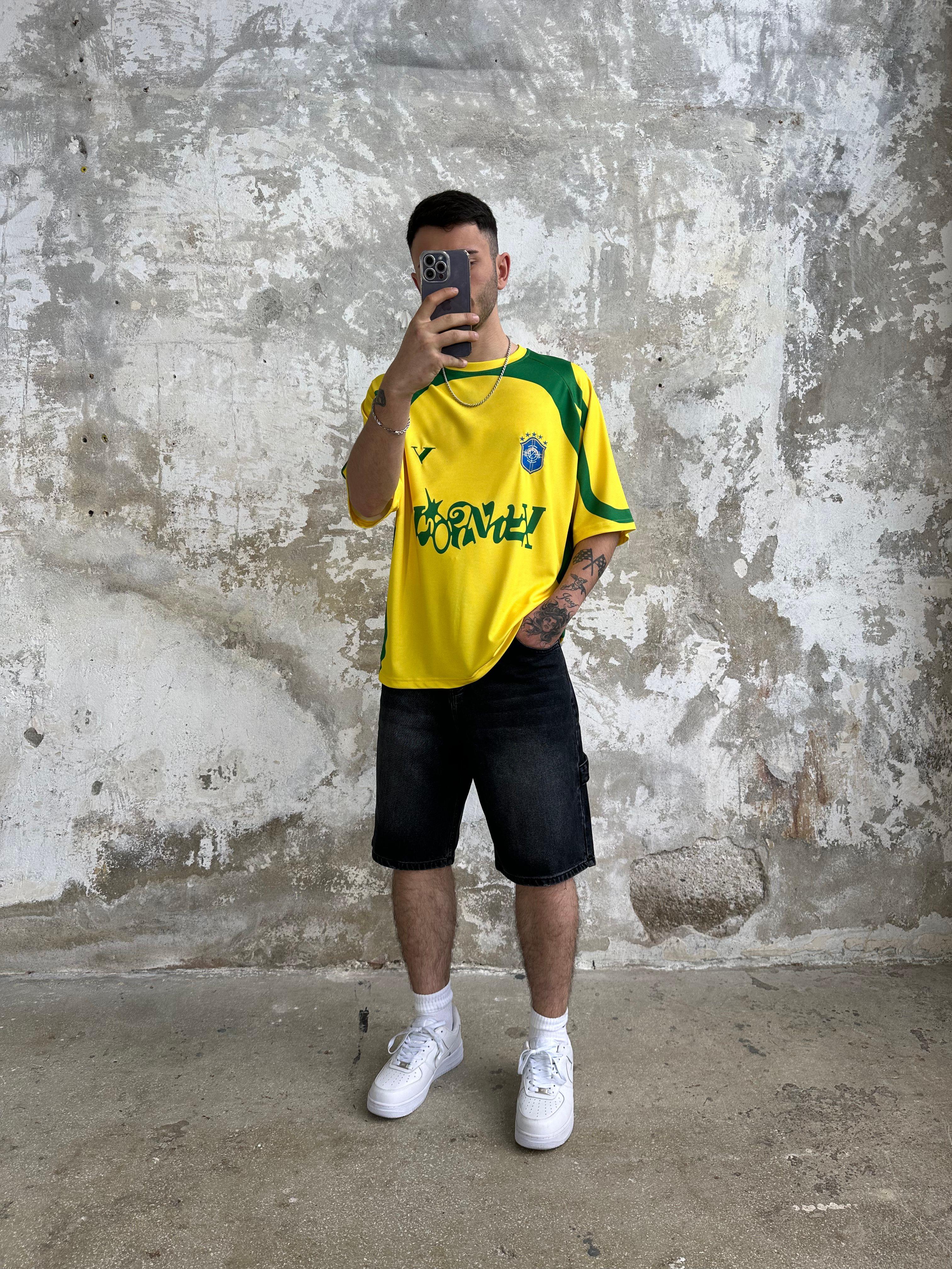 Brezilya Forma T-Shirt - Sarı-Yeşil