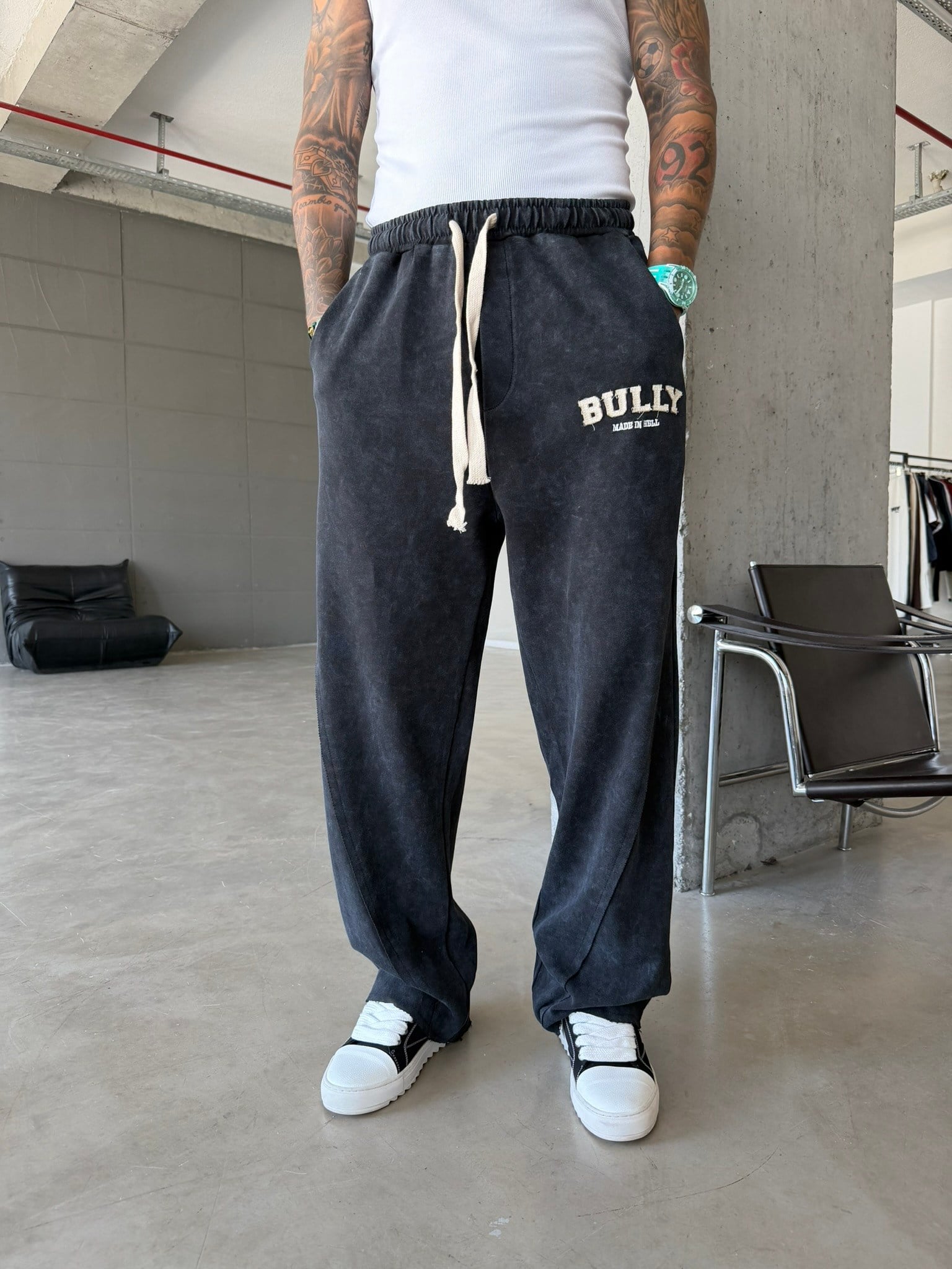 BULLY  Nakışlı Premium Eşofman - Siyah