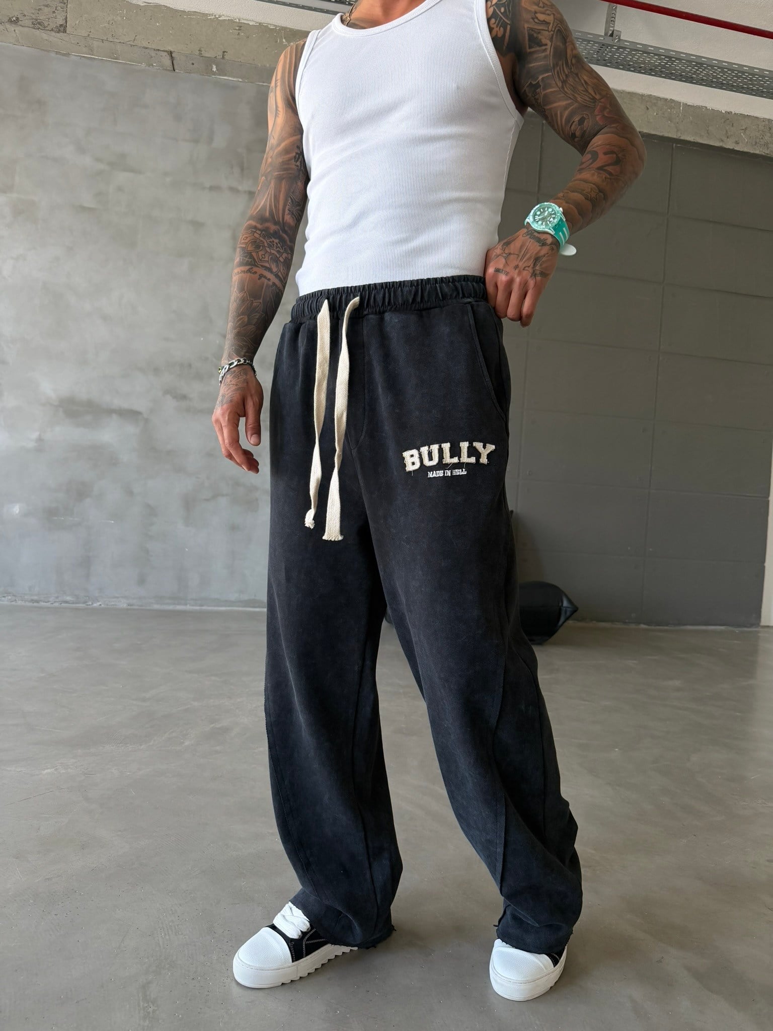 BULLY  Nakışlı Premium Eşofman - Siyah