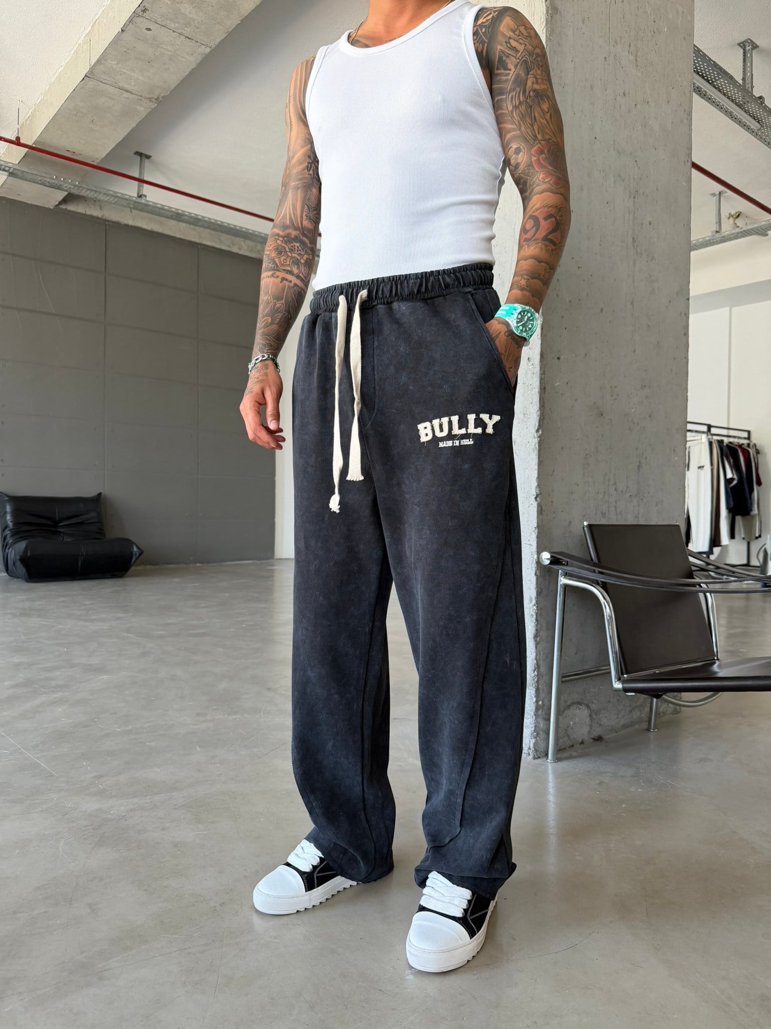 BULLY  Nakışlı Premium Eşofman - Siyah