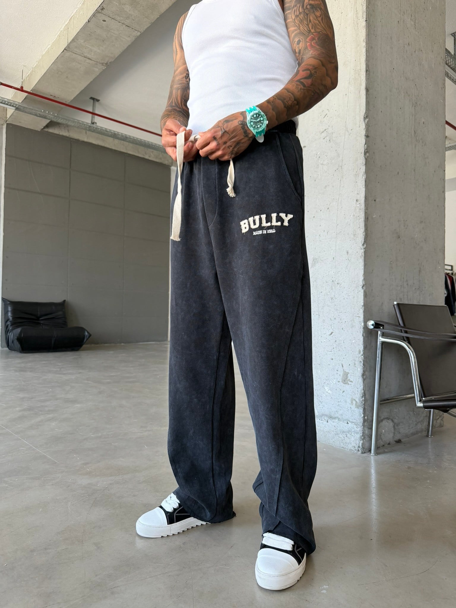 BULLY  Nakışlı Premium Eşofman - Siyah