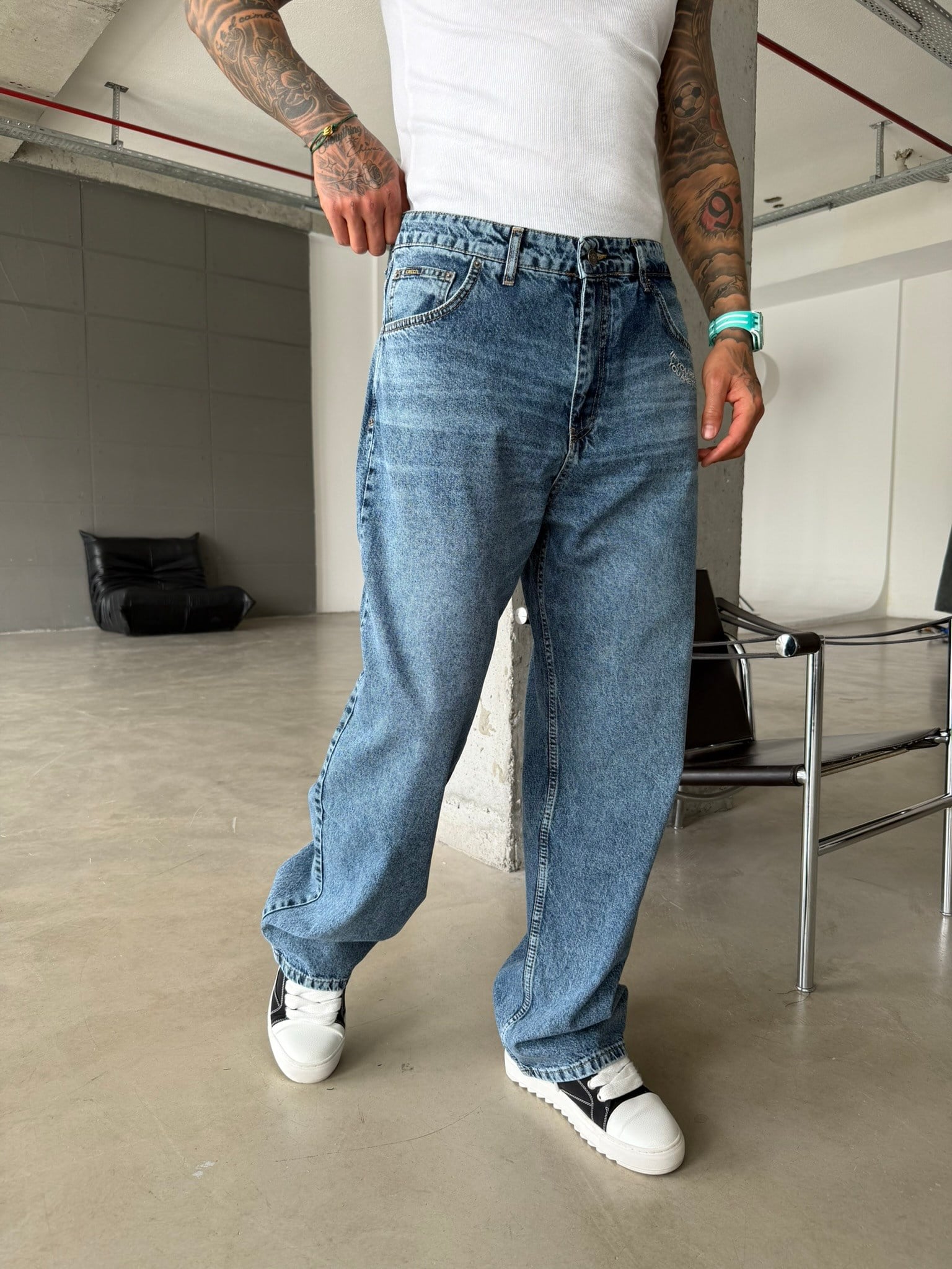 Cep Bakış Detaylı Basic Pantolon - Lacivert