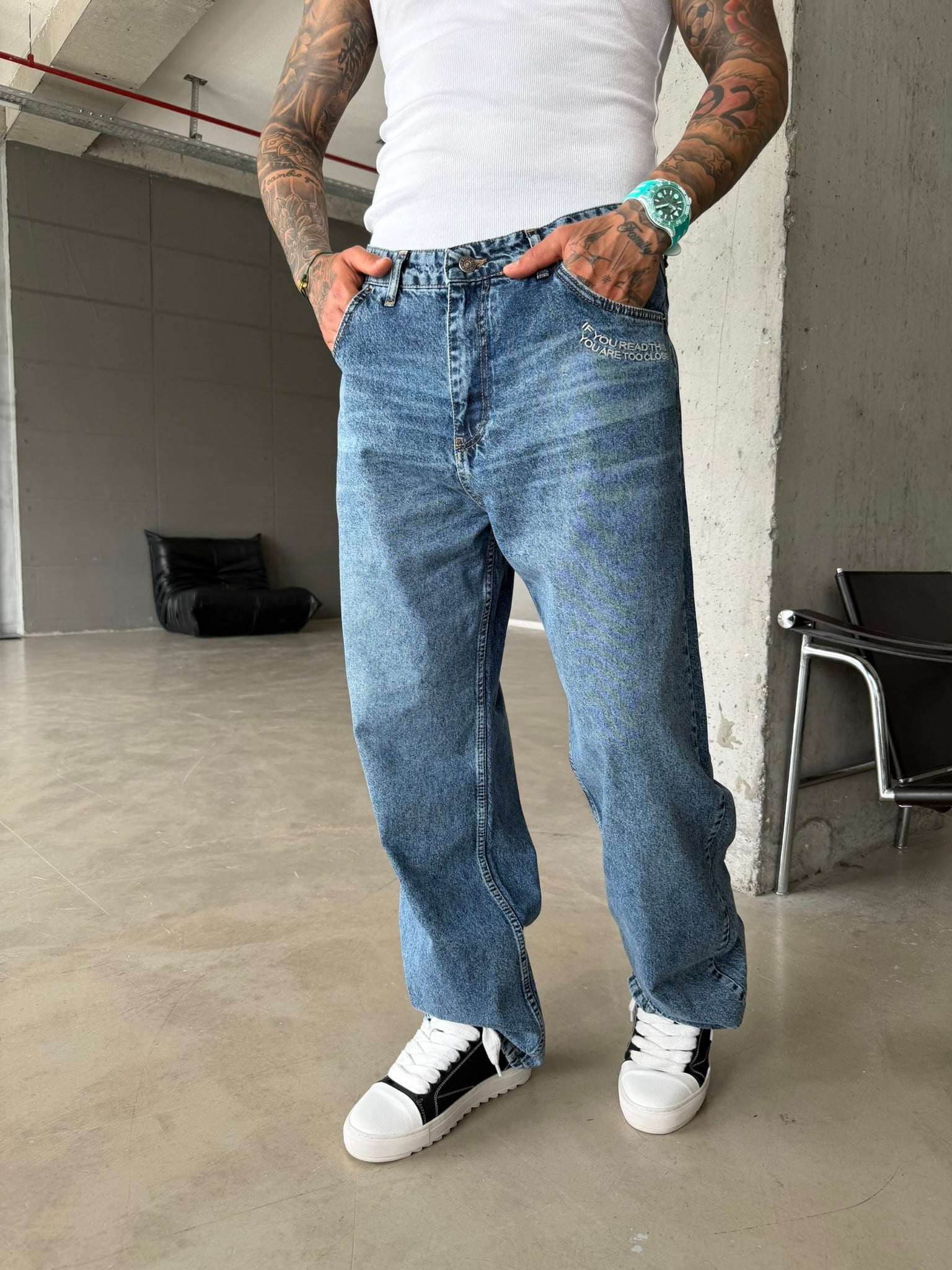 Cep Bakış Detaylı Basic Pantolon - Lacivert