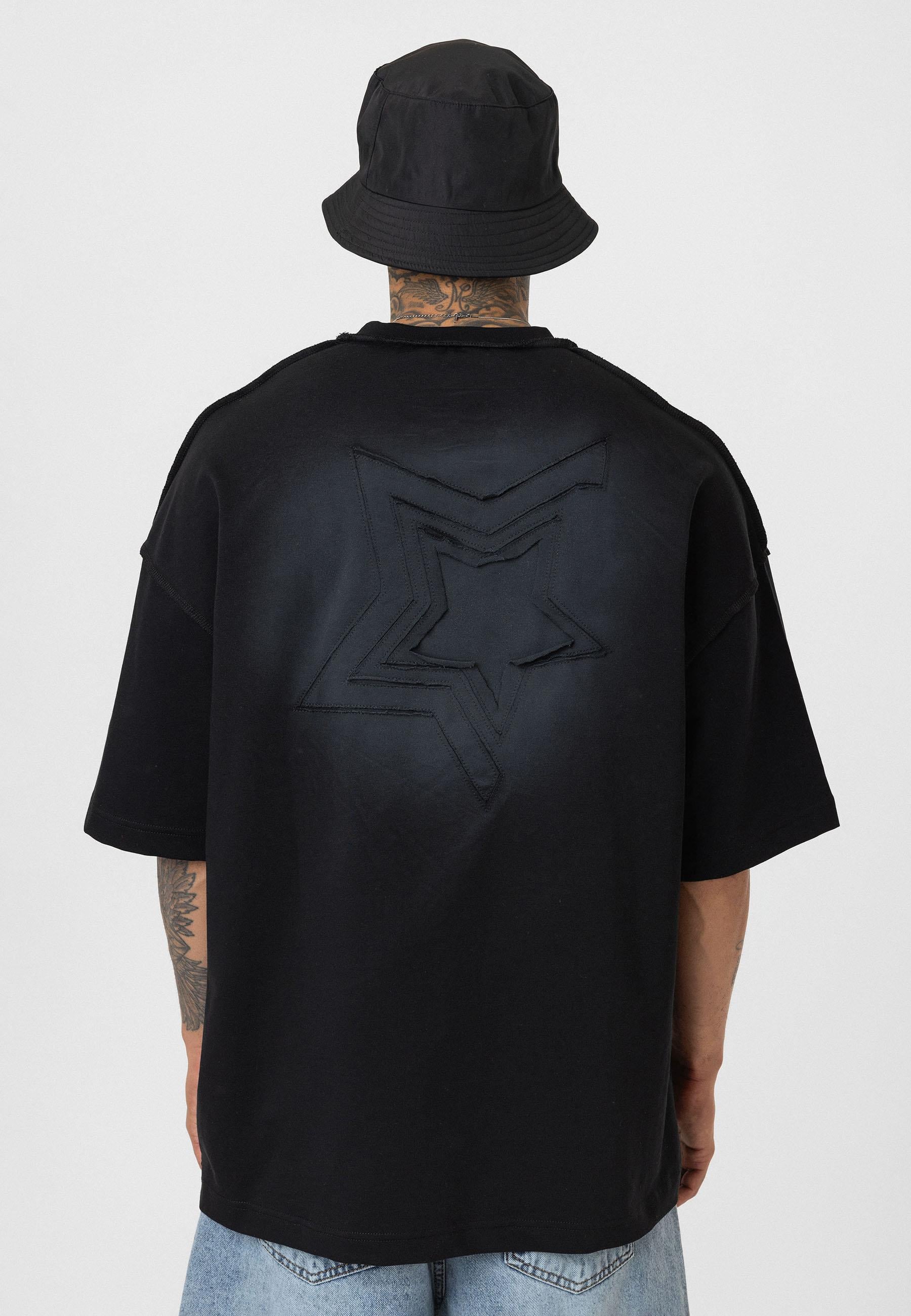 Chaos Star Oversize T-Shirt - Siyah