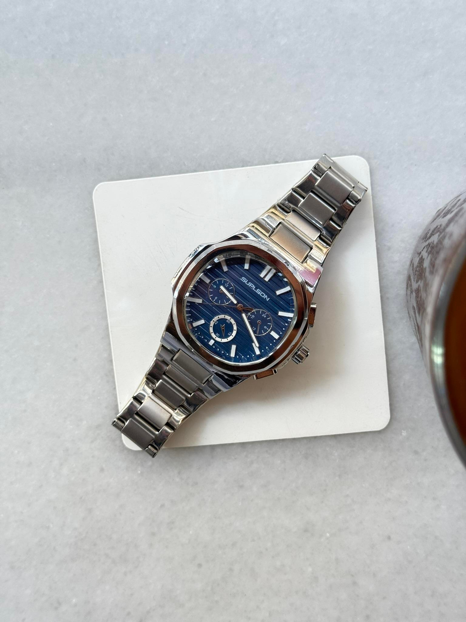 Chrono Steel Çelik Saat - Lacivert