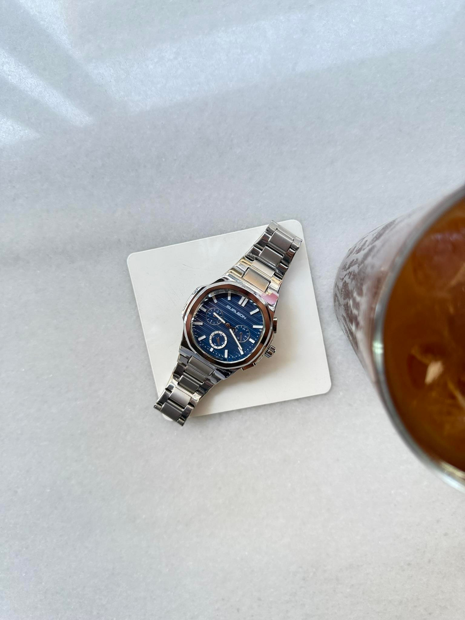 Chrono Steel Çelik Saat - Lacivert