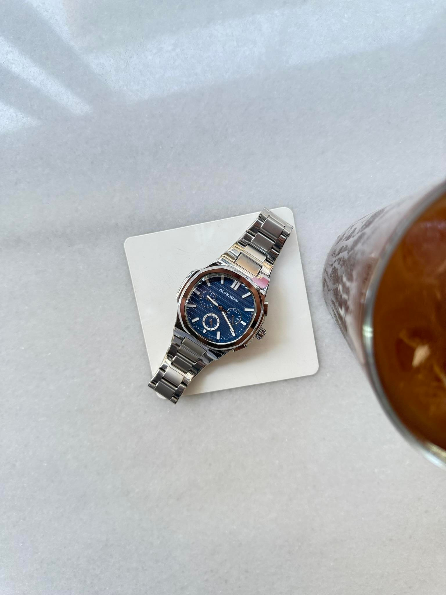 Chrono Steel Çelik Saat - Lacivert