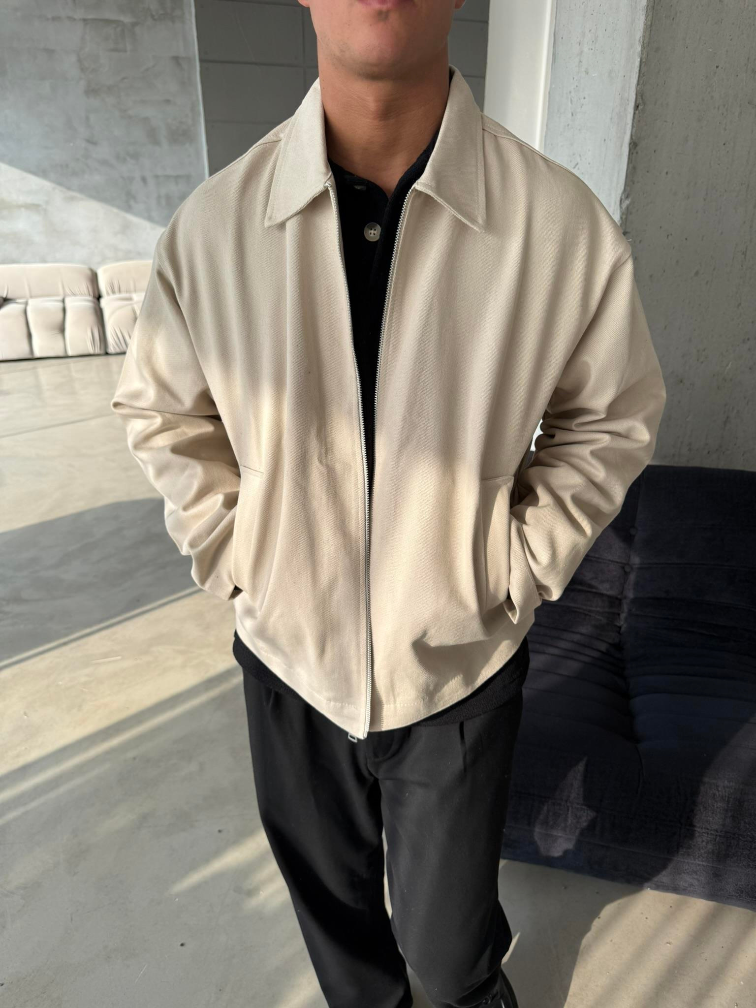 Classic Collar Ceket - Bej