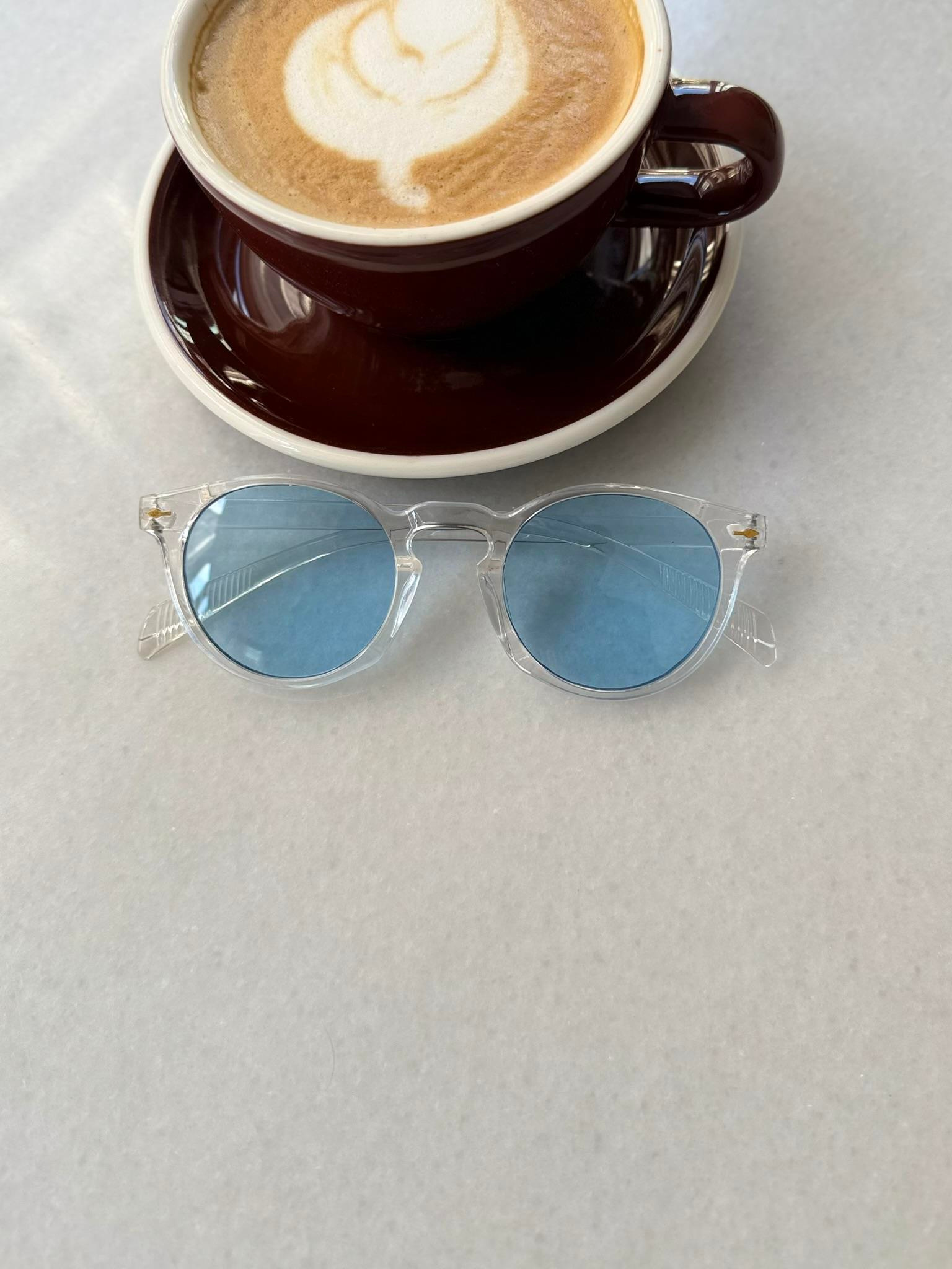 Crystal Bluea Şeffaf Çerçeve Gözlük - Mavi