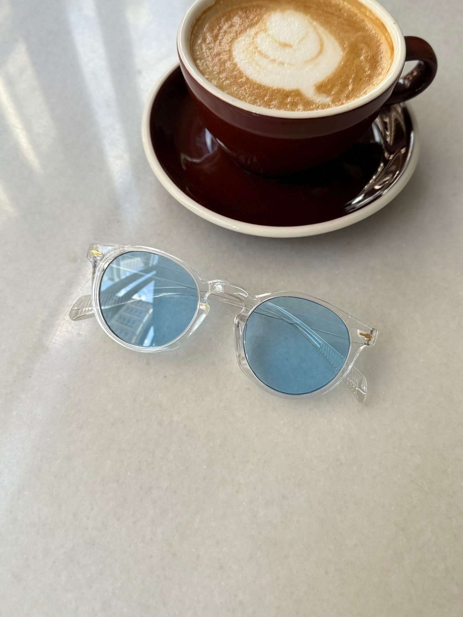 Crystal Bluea Şeffaf Çerçeve Gözlük - Mavi