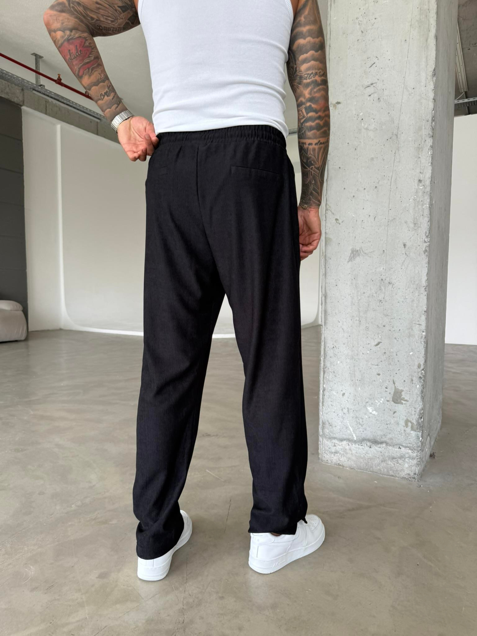 Dokulu Paça Detaylı Baggy - Siyah
