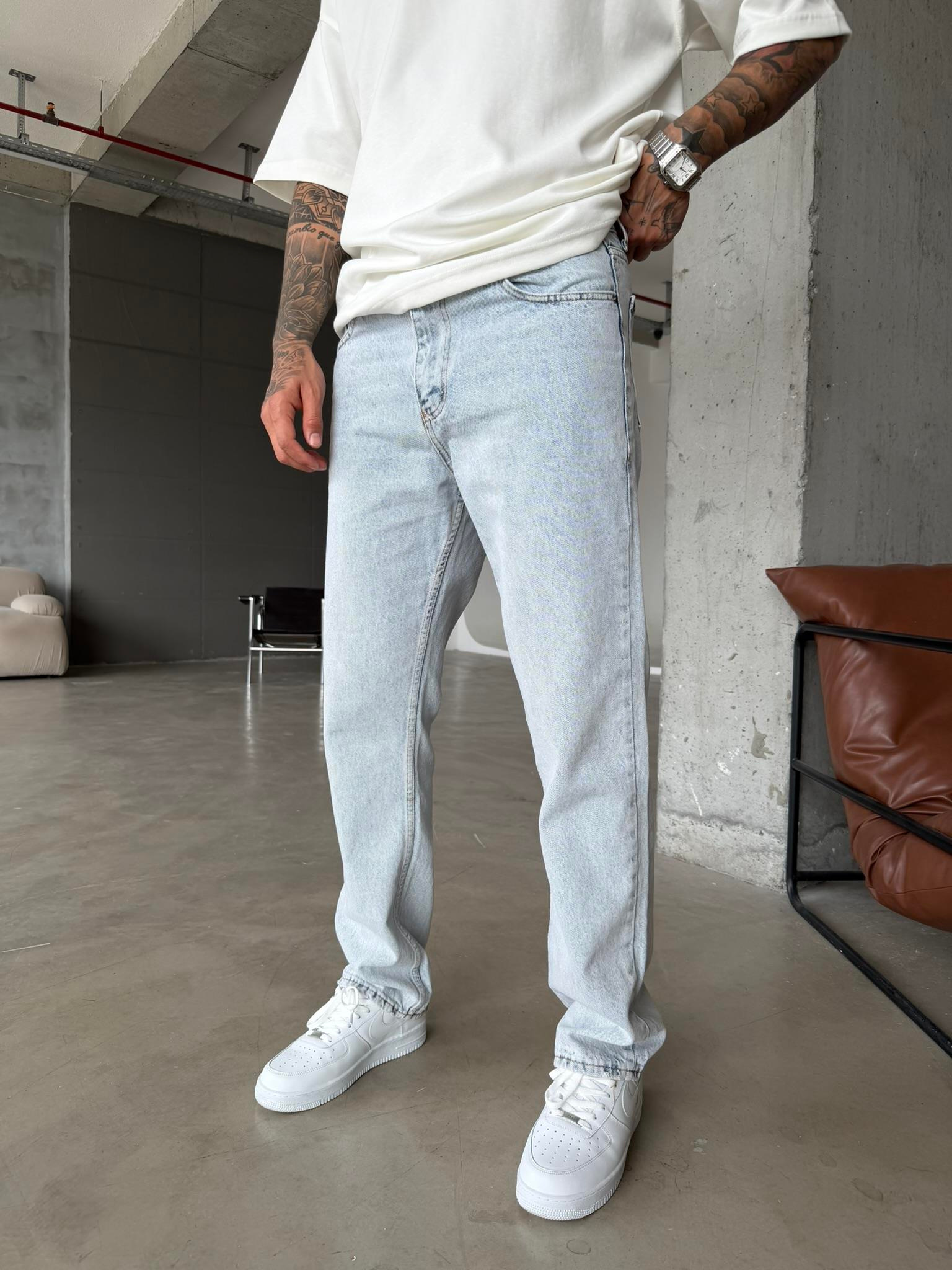 Düz Basic Baggy Pantolon - Buz Mavi