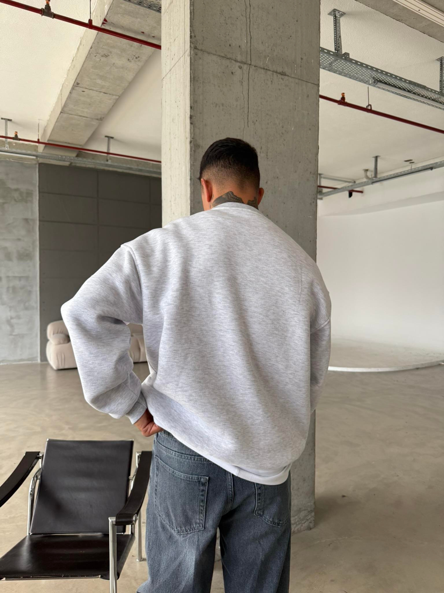 Düz Basic Bisiklet Yaka Sweat - Karmelanj