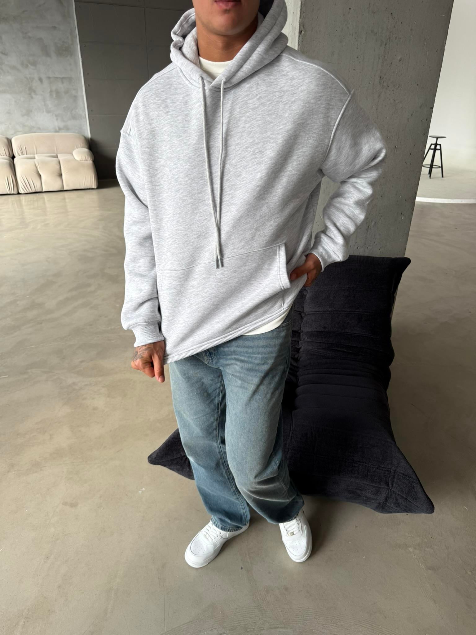 Düz Basic Kapuşonlu Sweatshirt - Karmelanj