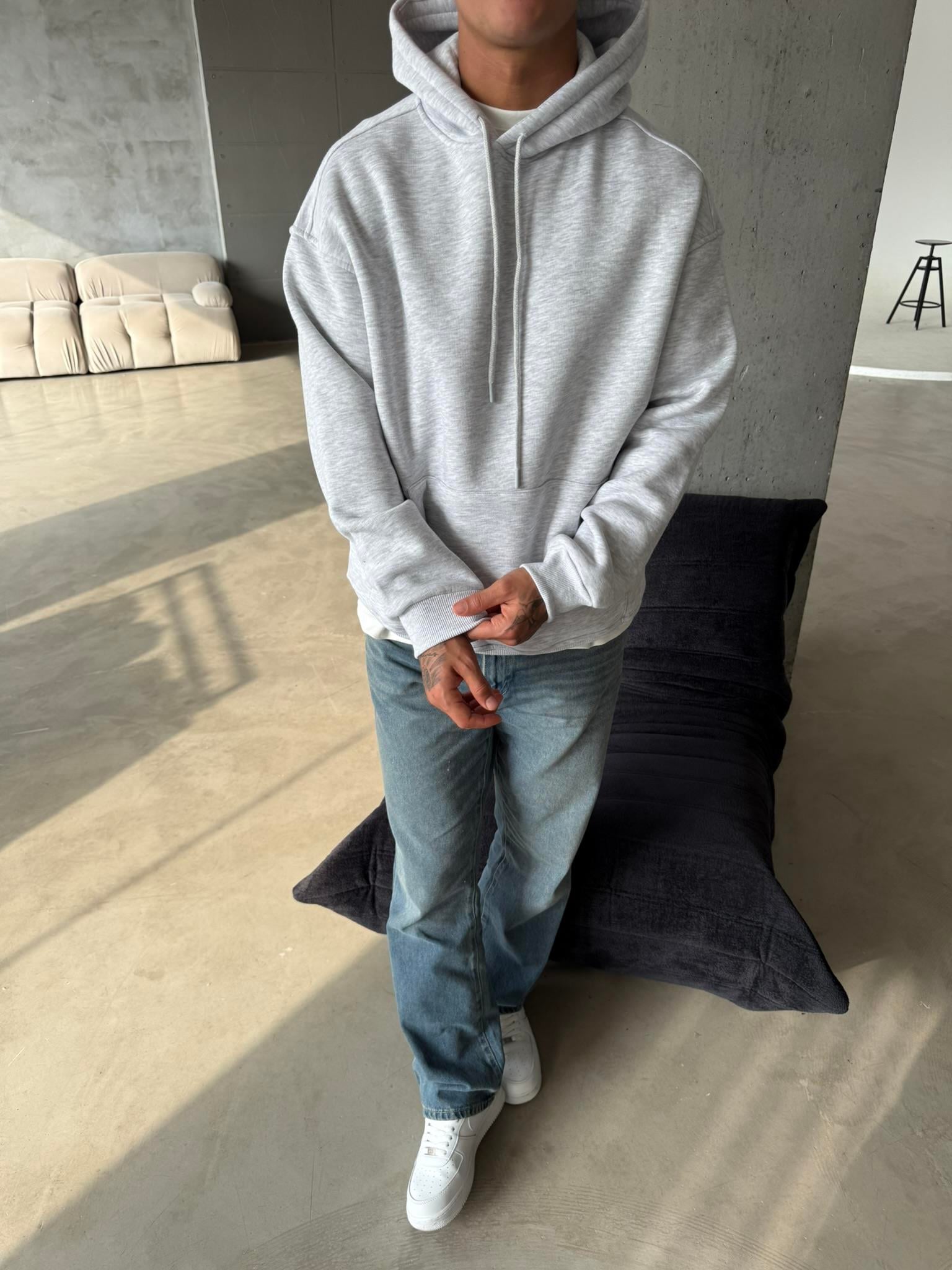 Düz Basic Kapuşonlu Sweatshirt - Karmelanj