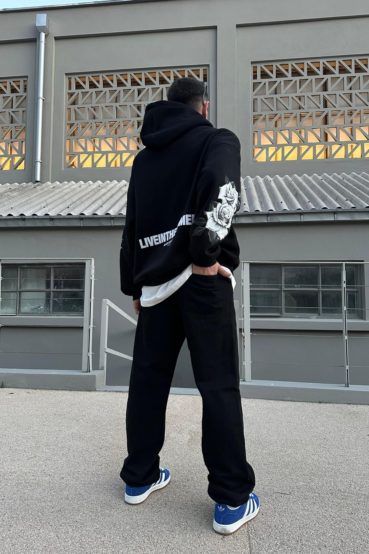 Düz Siyah Baggy Pantolon Siyah