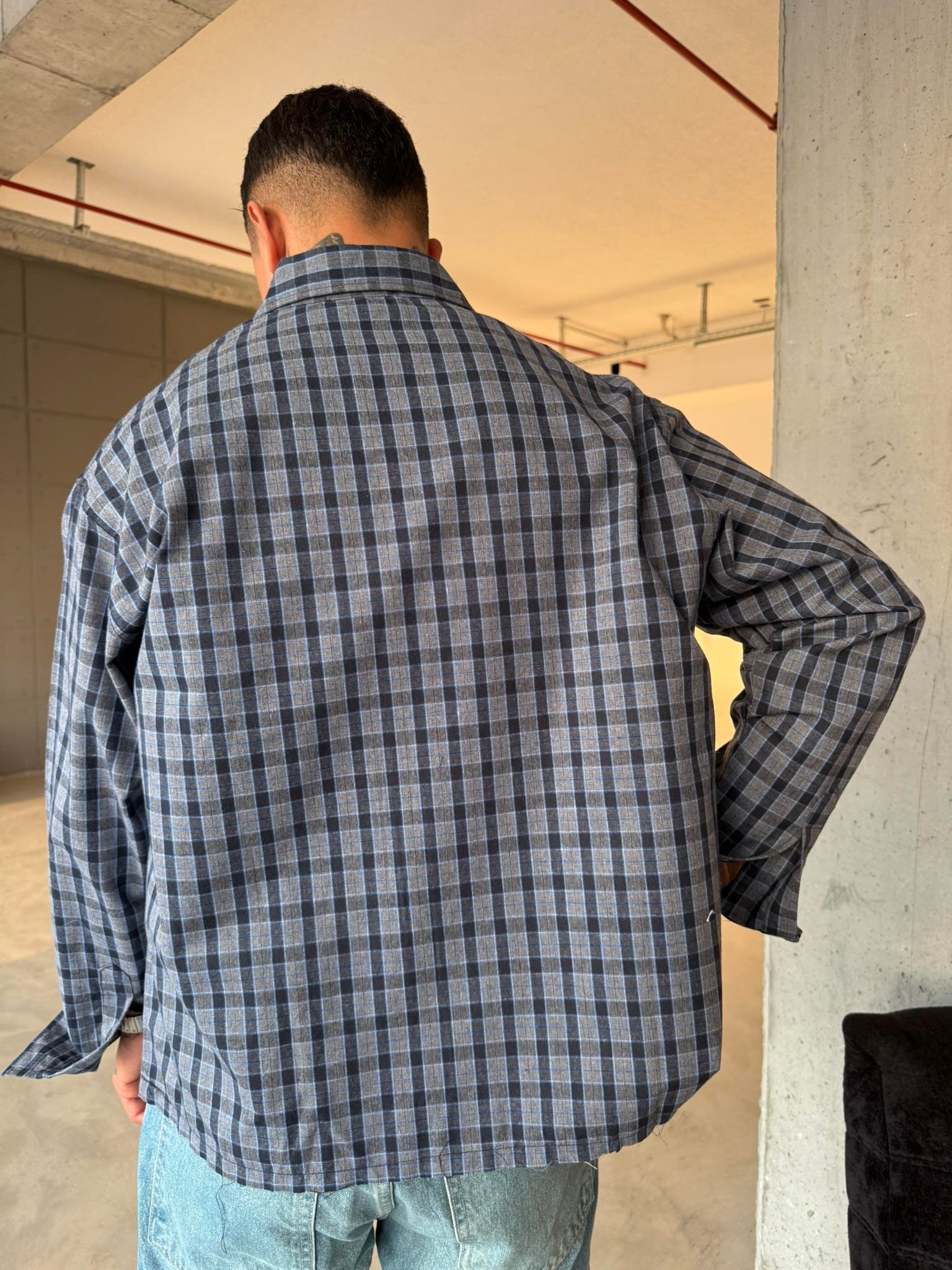 Ekose See You Ekose Gömlek - Gri