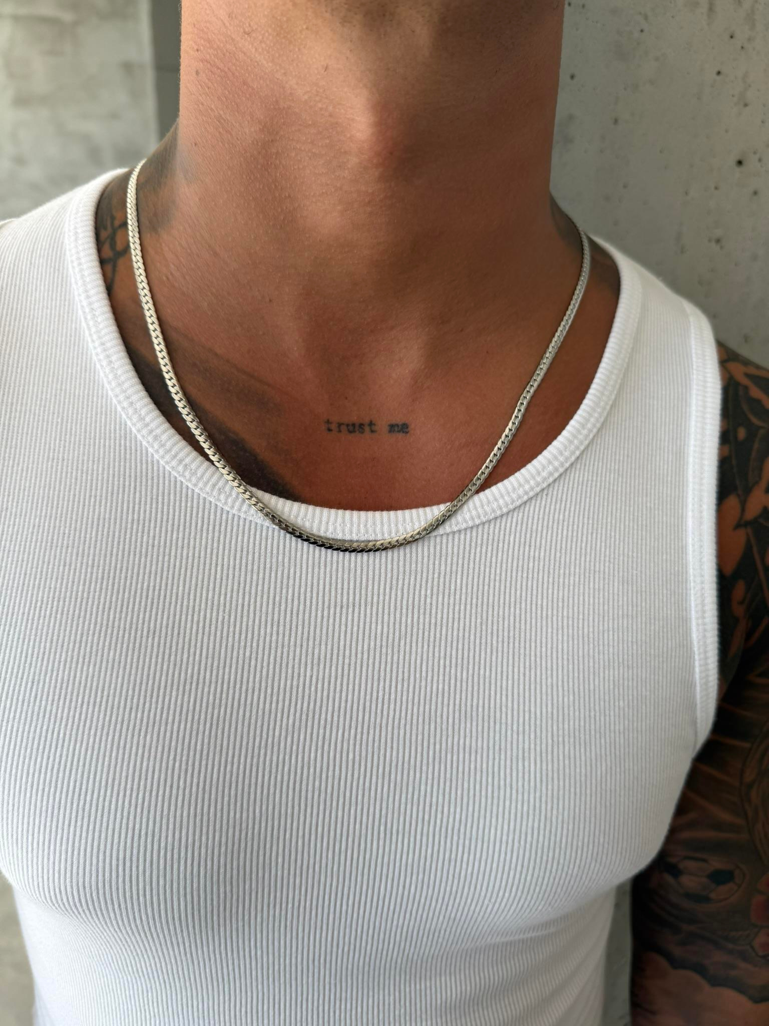 Erkek Ball Chain Kolye - Gümüş