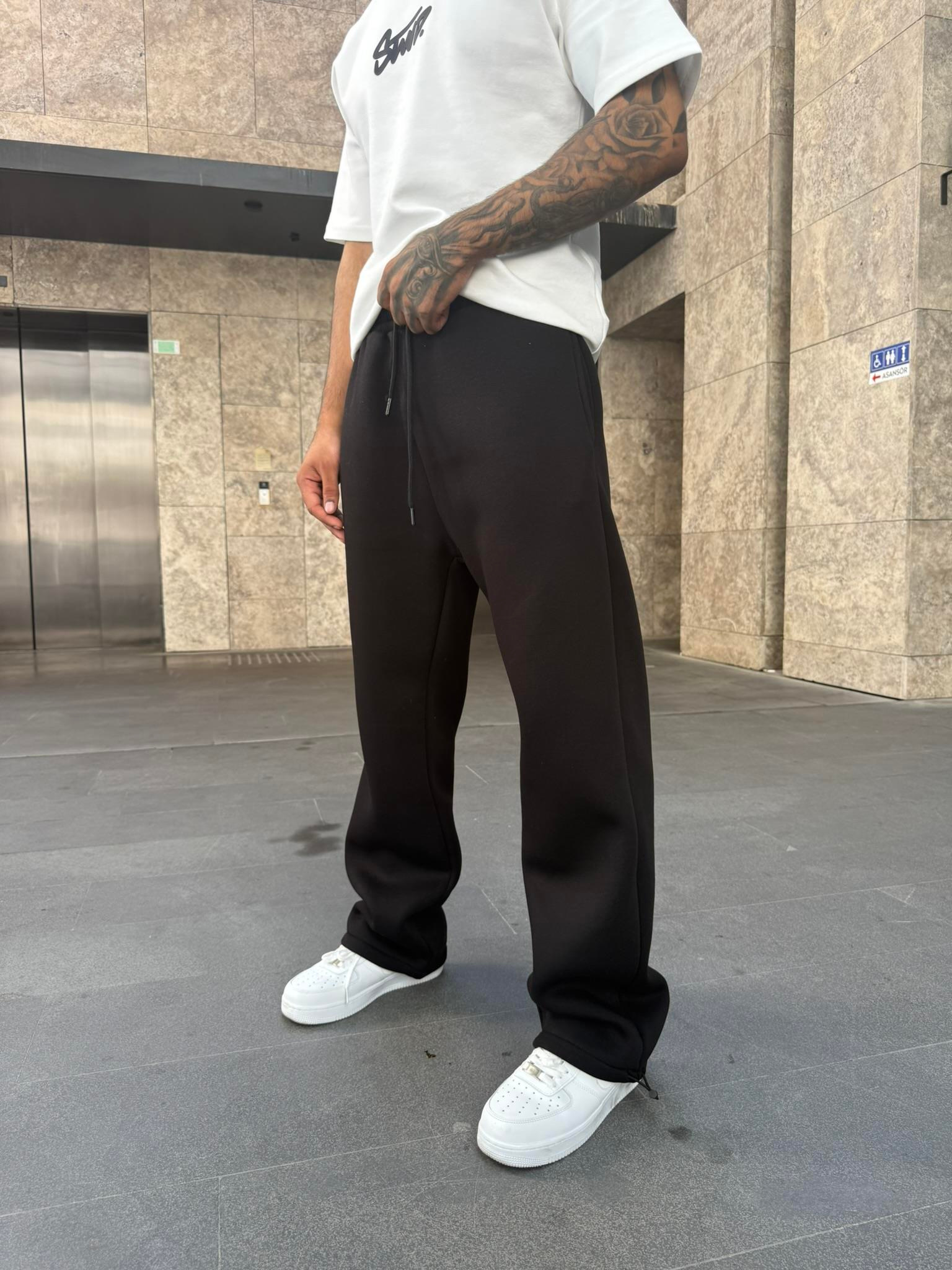 Erkek Basic Baggy Eşofman - Siyah