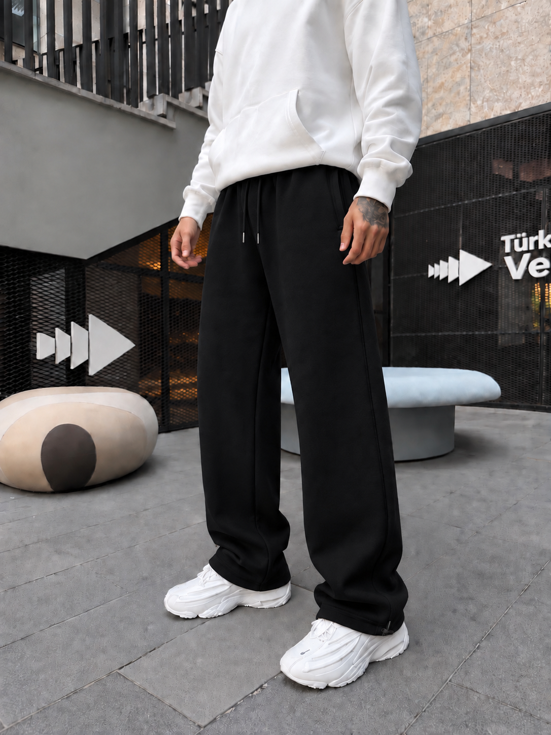 Erkek Basic Baggy Eşofman - Siyah
