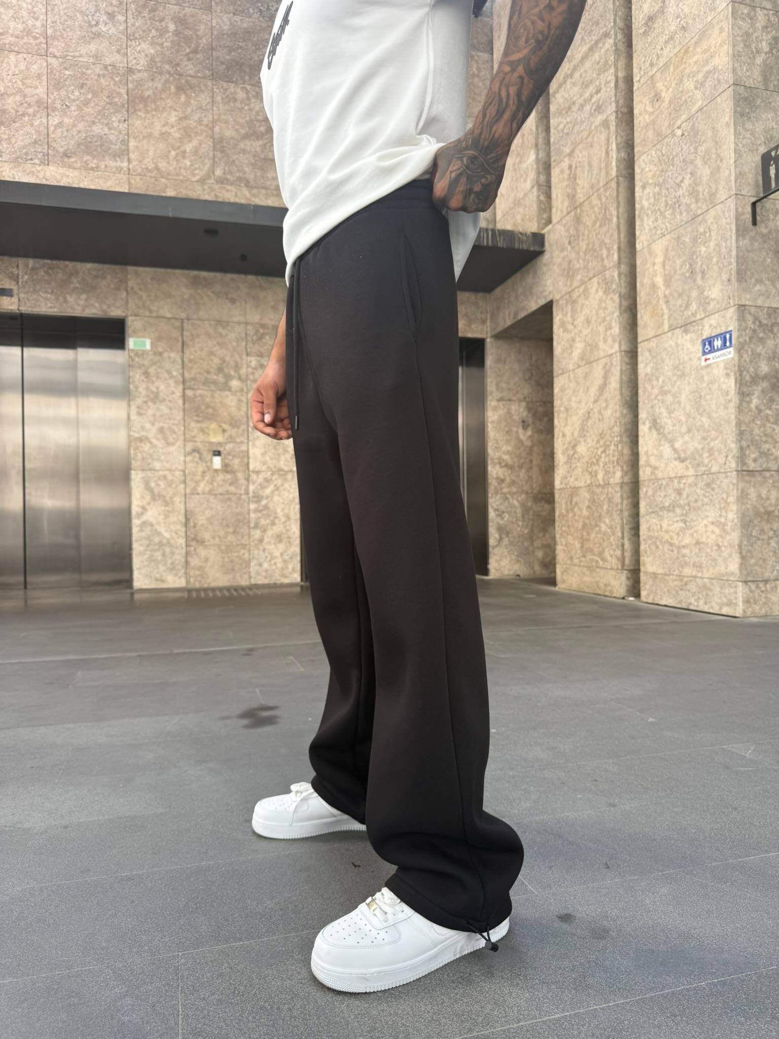 Erkek Basic Baggy Eşofman - Siyah