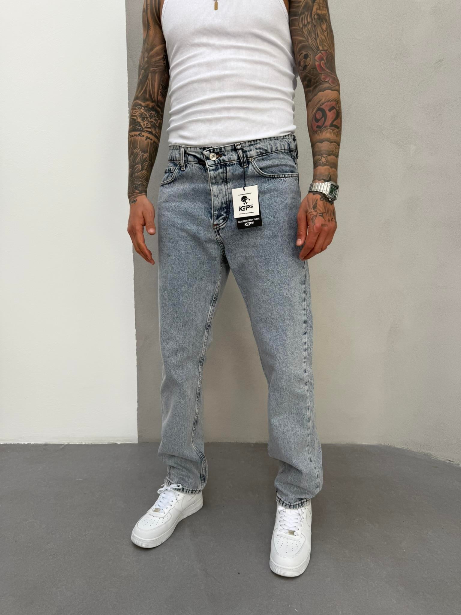Erkek Basic Baggy Pantolon - Mavi