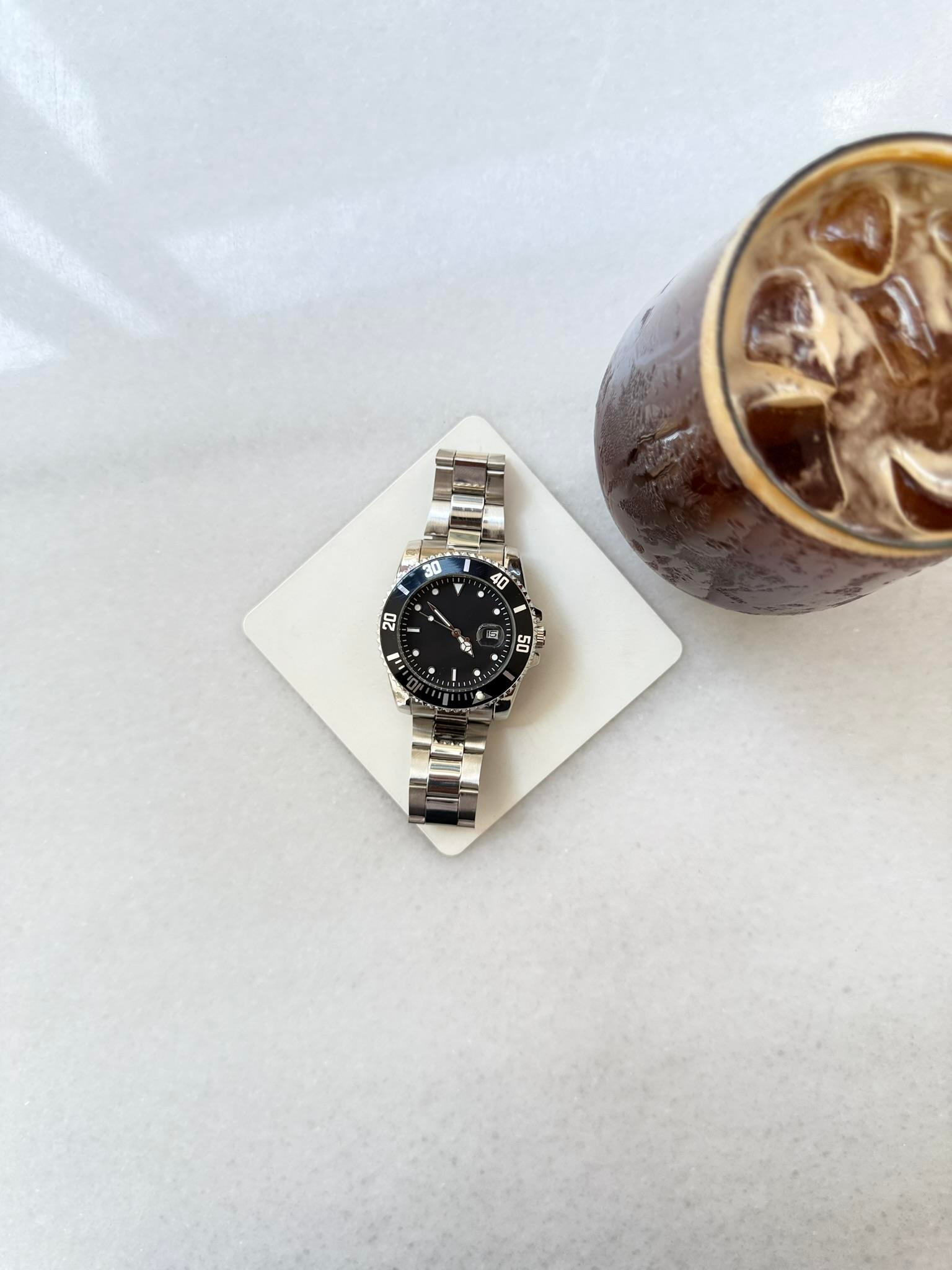 Erkek Deep Black Çelik Kasa Saat - Siyah