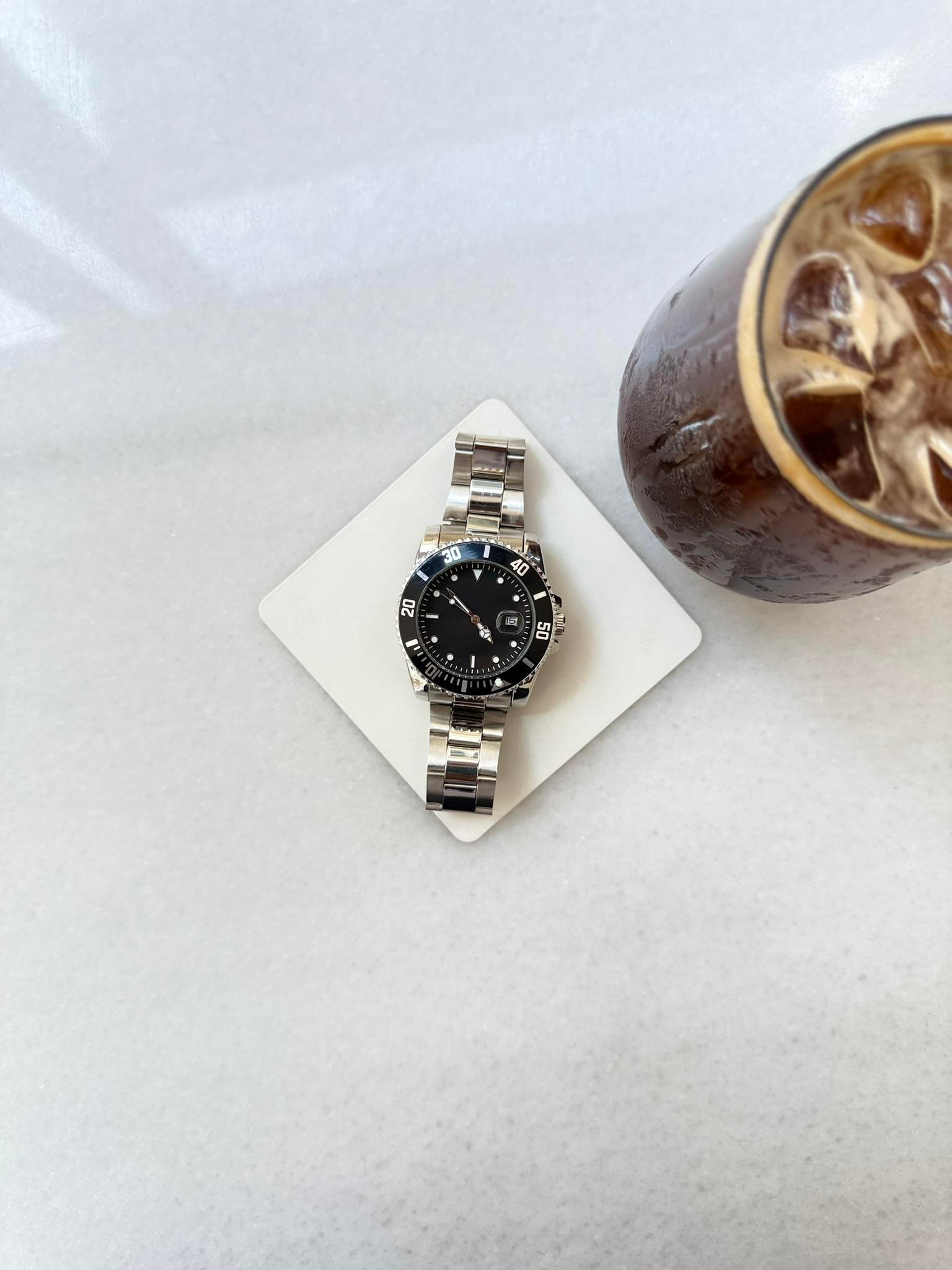 Erkek Deep Black Çelik Kasa Saat - Siyah