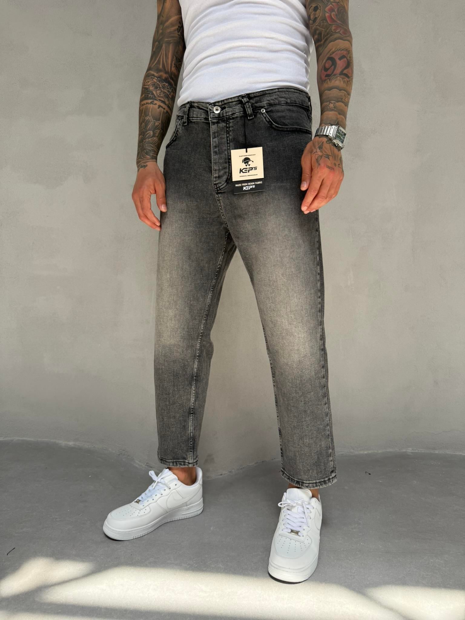 Erkek Eskitme Basic Boyfriend - Gri