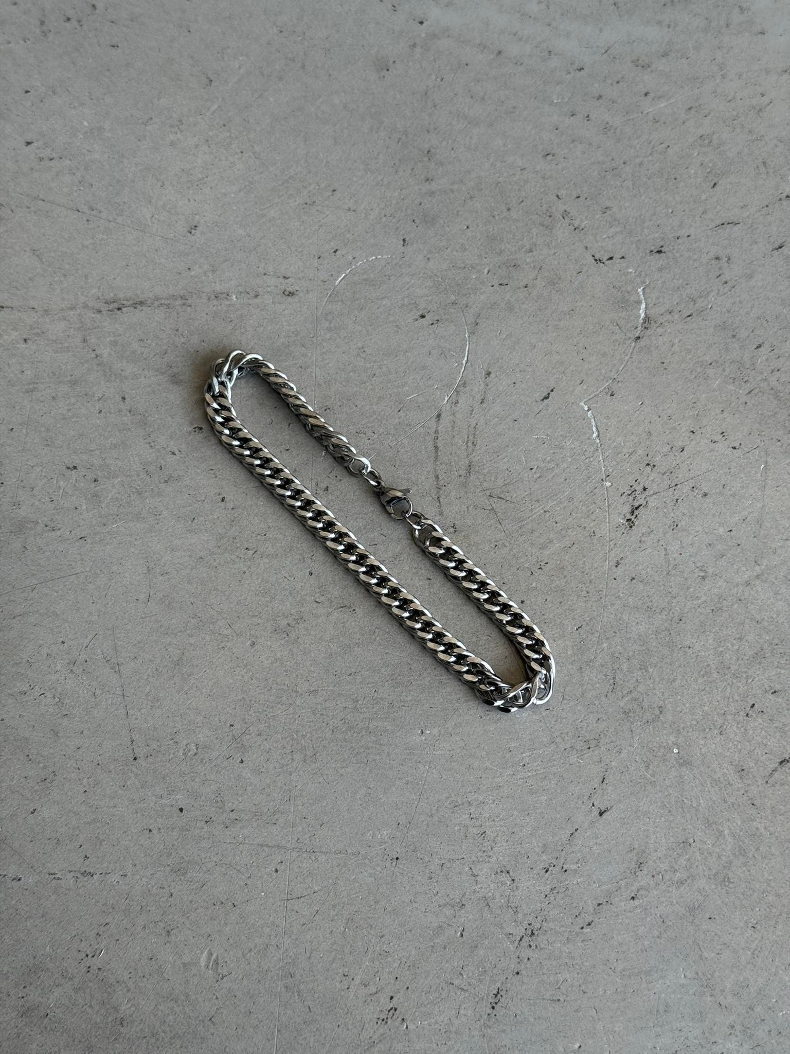 Erkek Klasik Cuban Zincir Bileklik - Gümüş