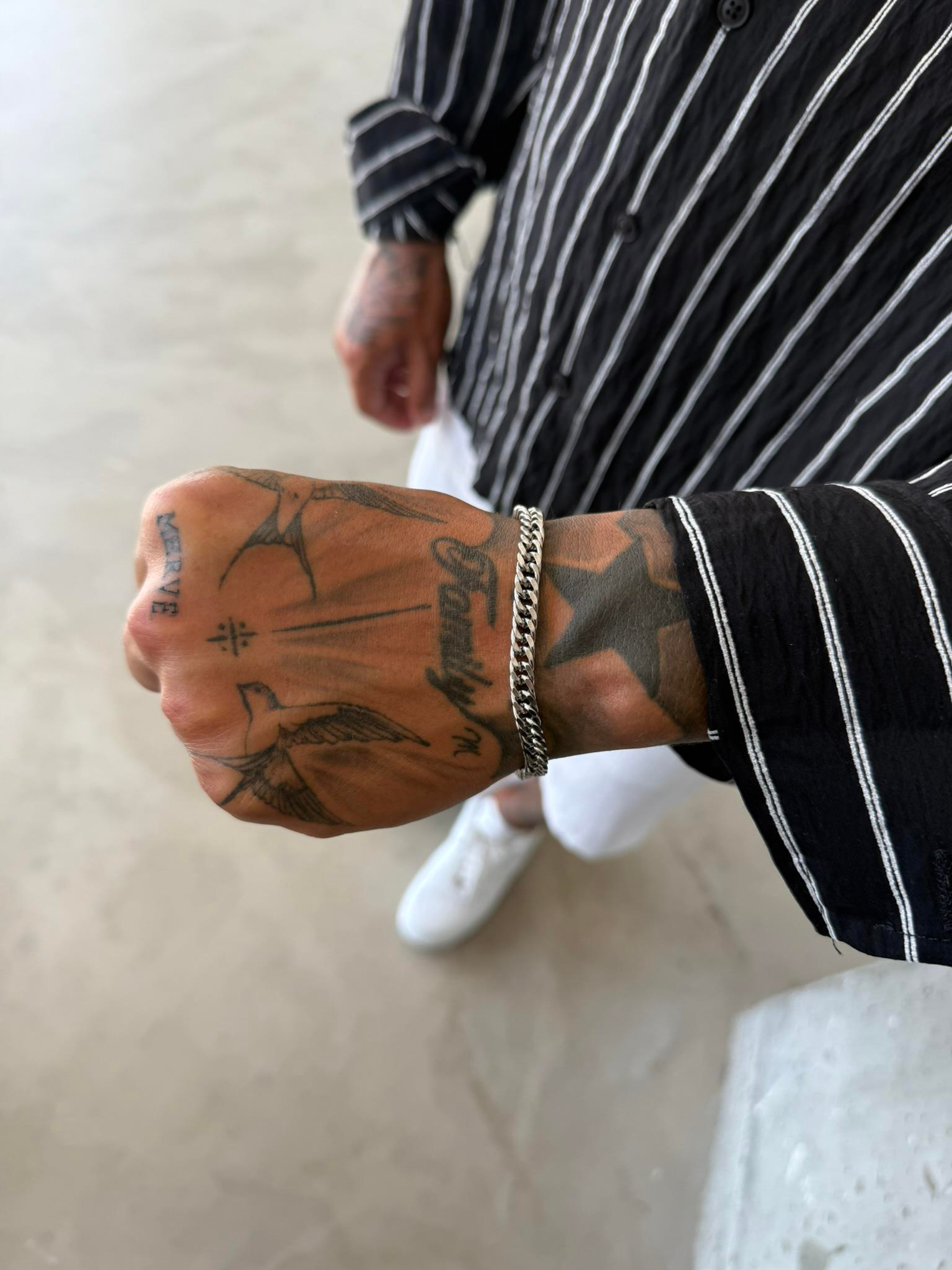 Erkek Klasik Cuban Zincir Bileklik - Gümüş