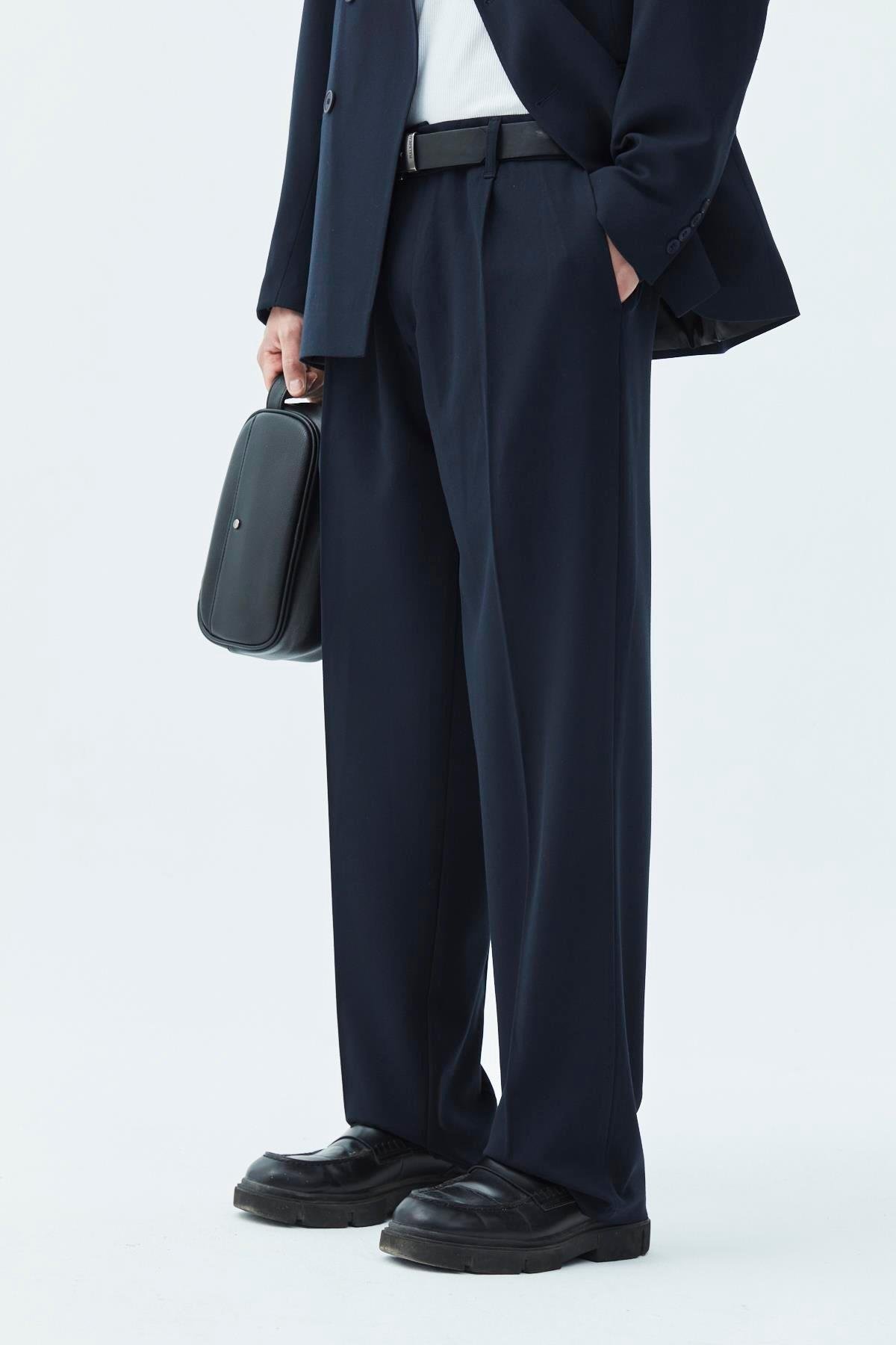 Erkek Kruvaze Düğmeli Takım Elbise - Lacivert