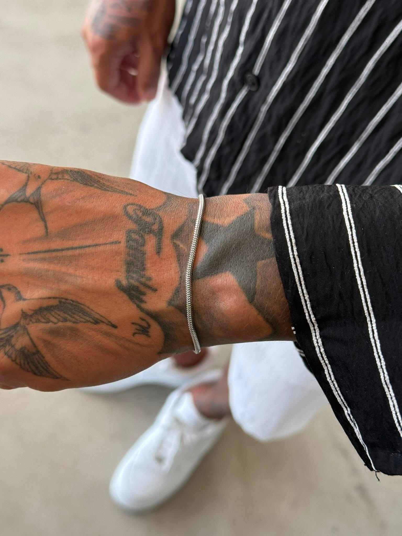 Erkek Minimal Bar Bileklik - Gümüş