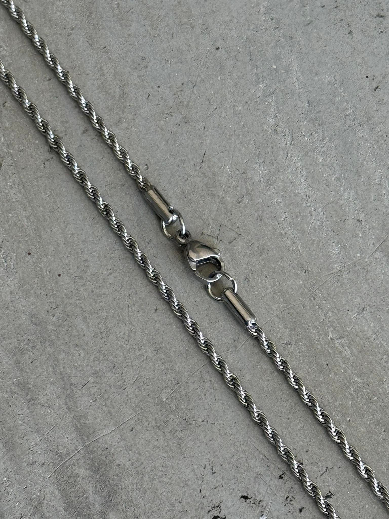 Erkek Minimal Box Zincir Kolye - Gümüş