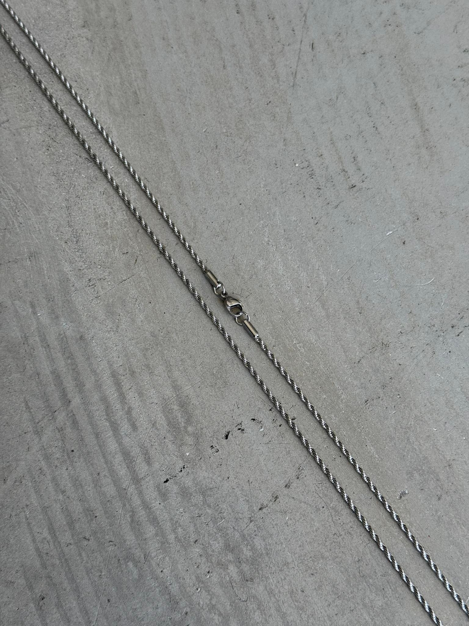 Erkek Minimal Box Zincir Kolye - Gümüş