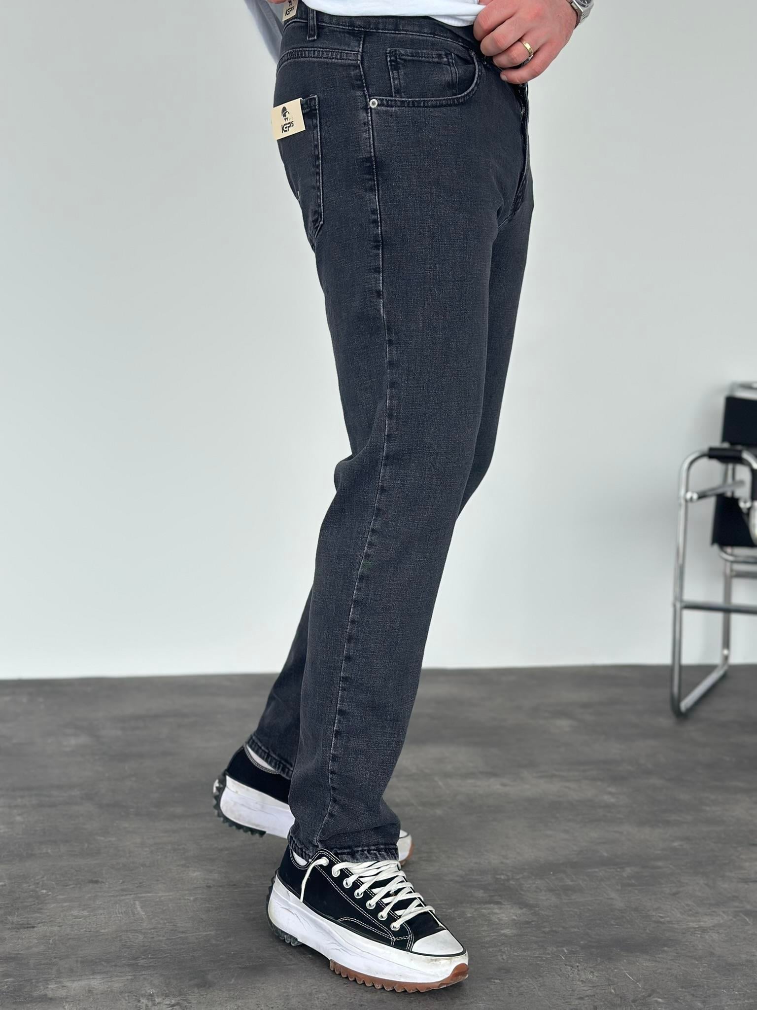 Erkek Regular Fit Yıkamalı Jean Pantolon Antrasit