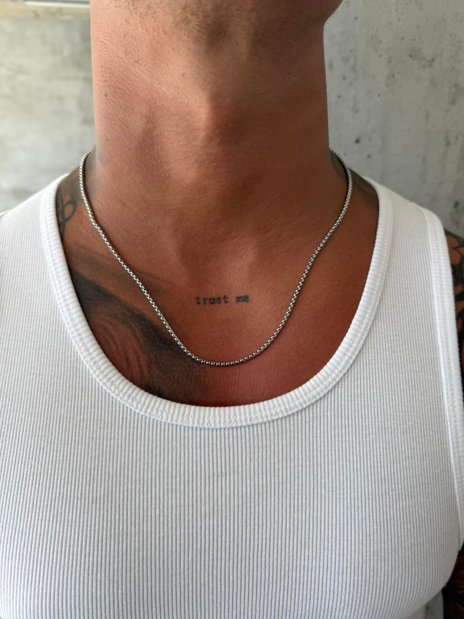 Erkek Slim Cuban Zincir Kolye - Gümüş