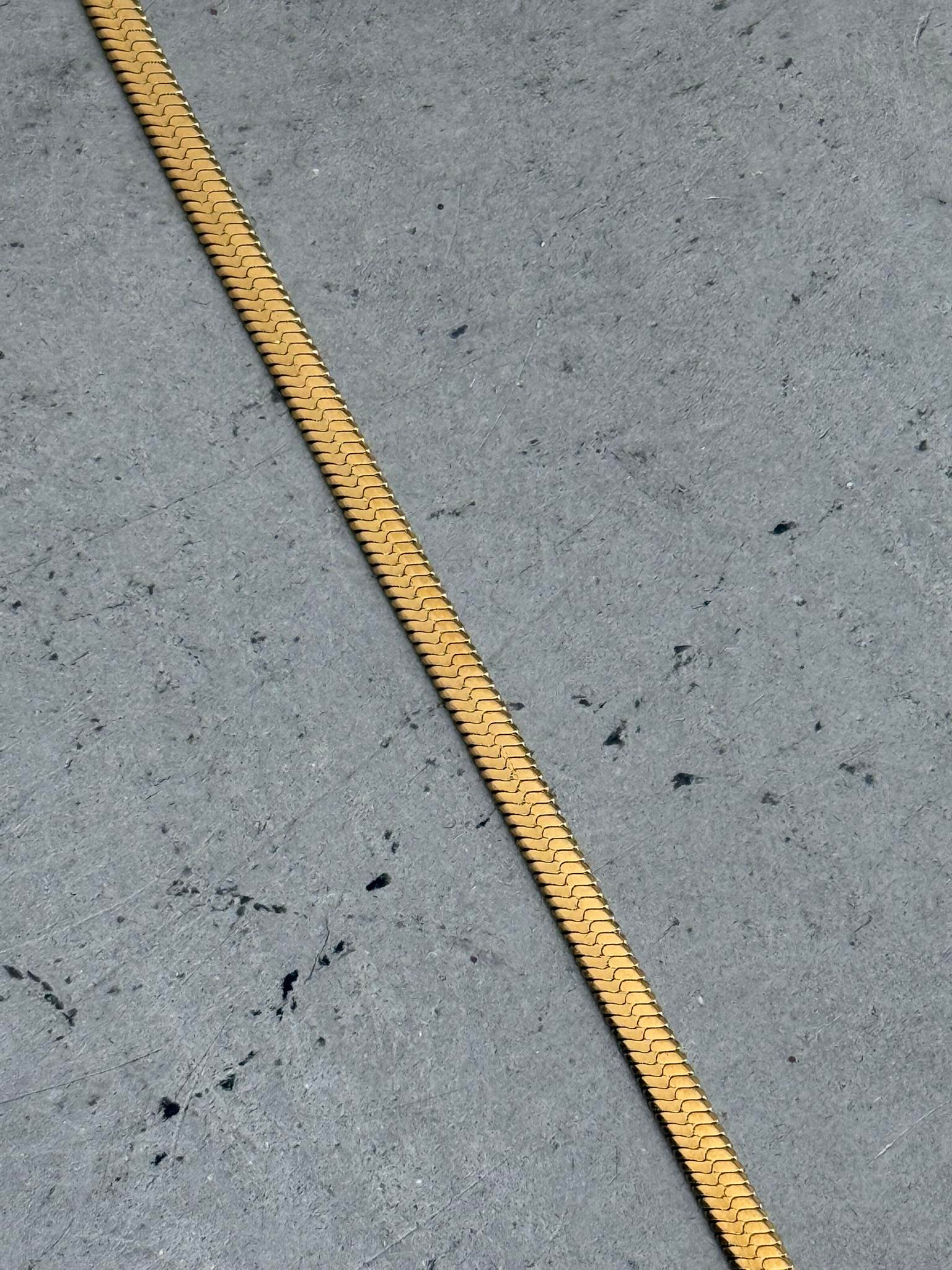 Erkek Yassı Snake Bileklik - Altın