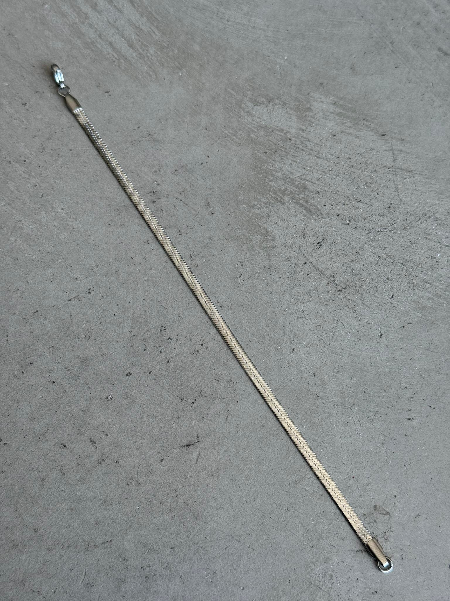 Erkek Yassı Snake Bileklik - Gümüş