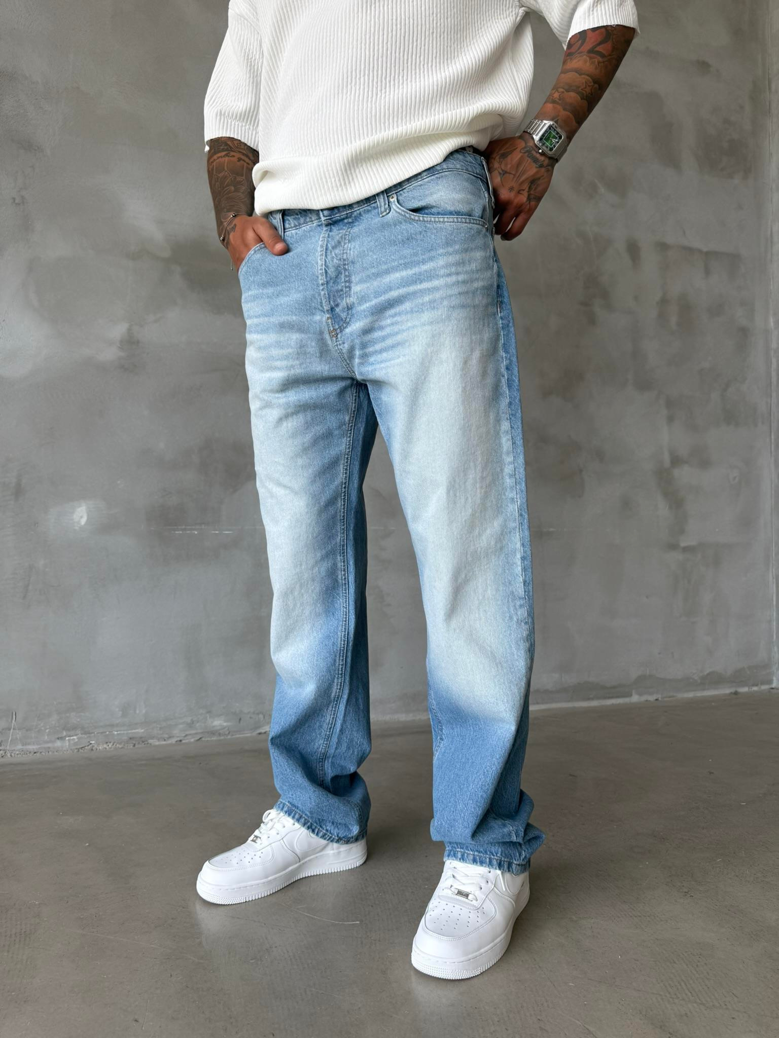 Erkek Yıkamalı Basic Baggy - Mavi